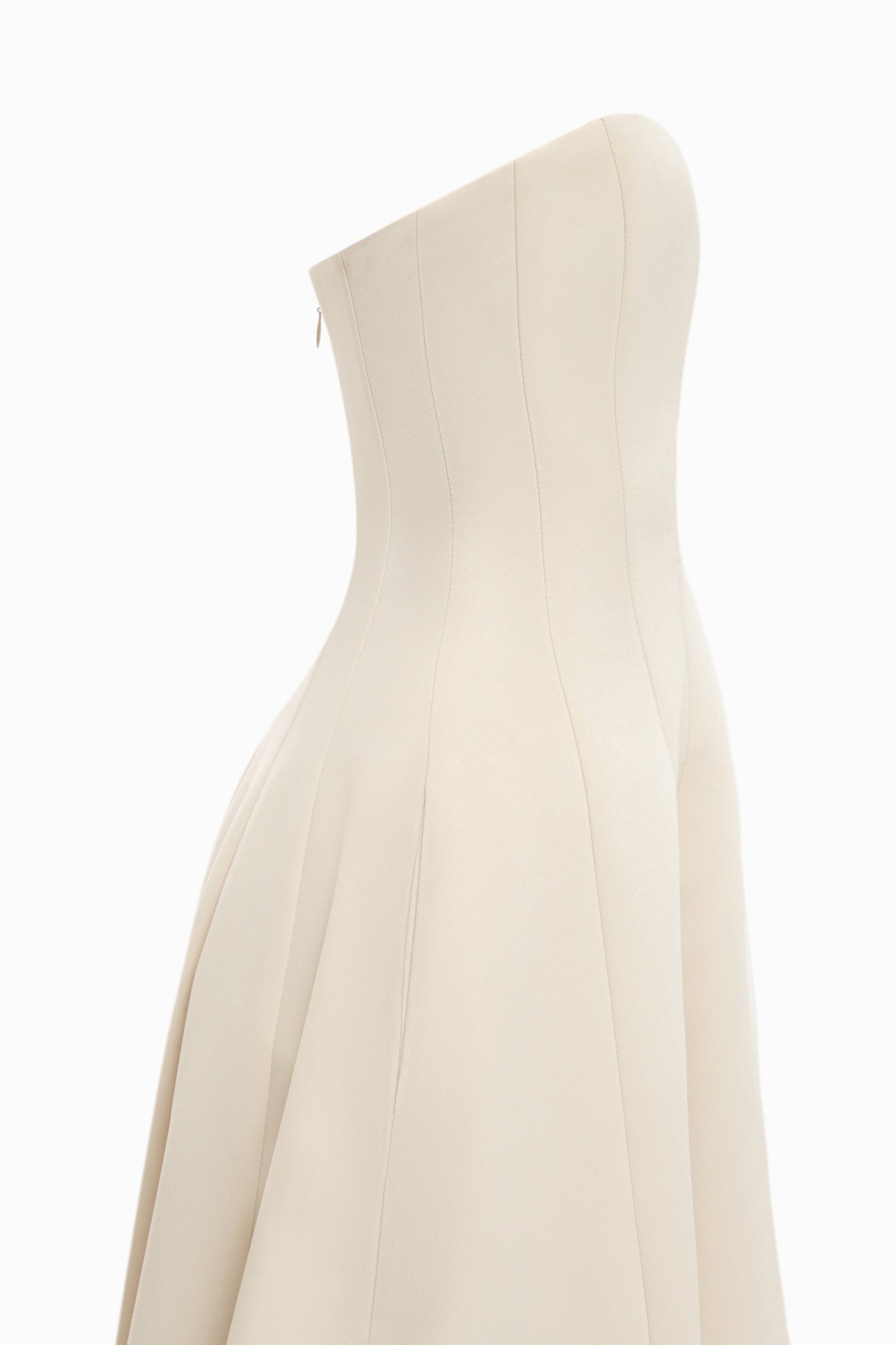 CORSET MIDI DRESS WITH POCKETS BEIGE