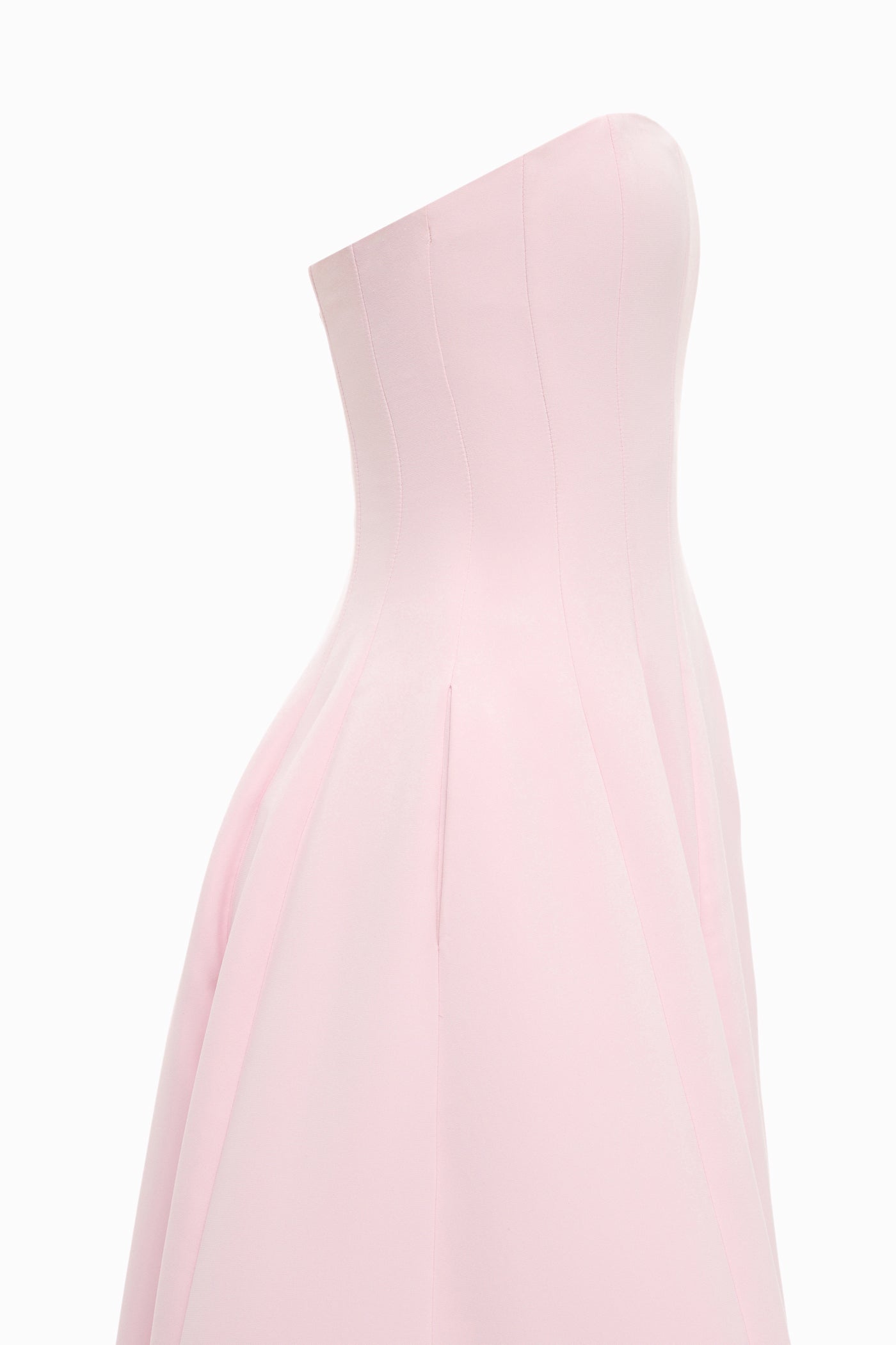 CORSET MIDI DRESS WITH POCKETS PINK L