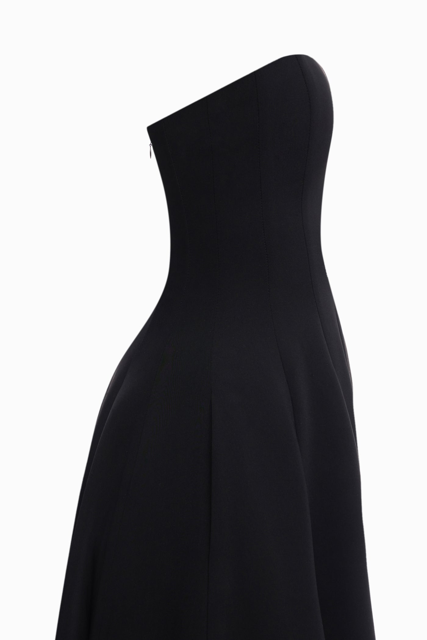 CORSET MIDI DRESS WITH POCKETS BLACK