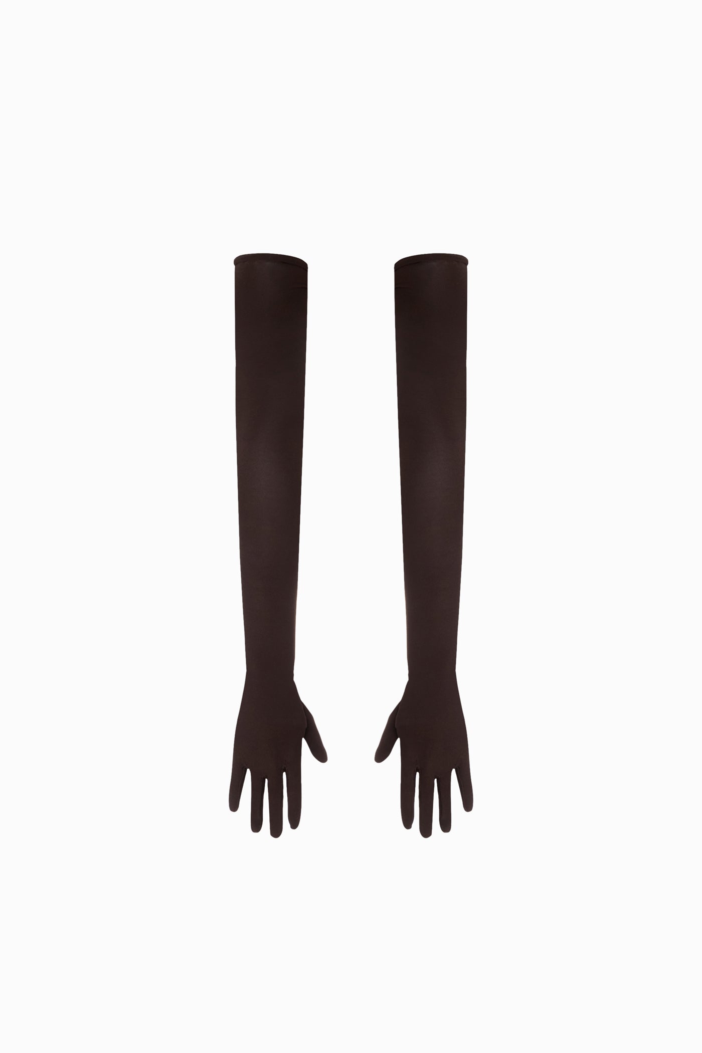 LONG STRETCH GLOVES IN BROWN