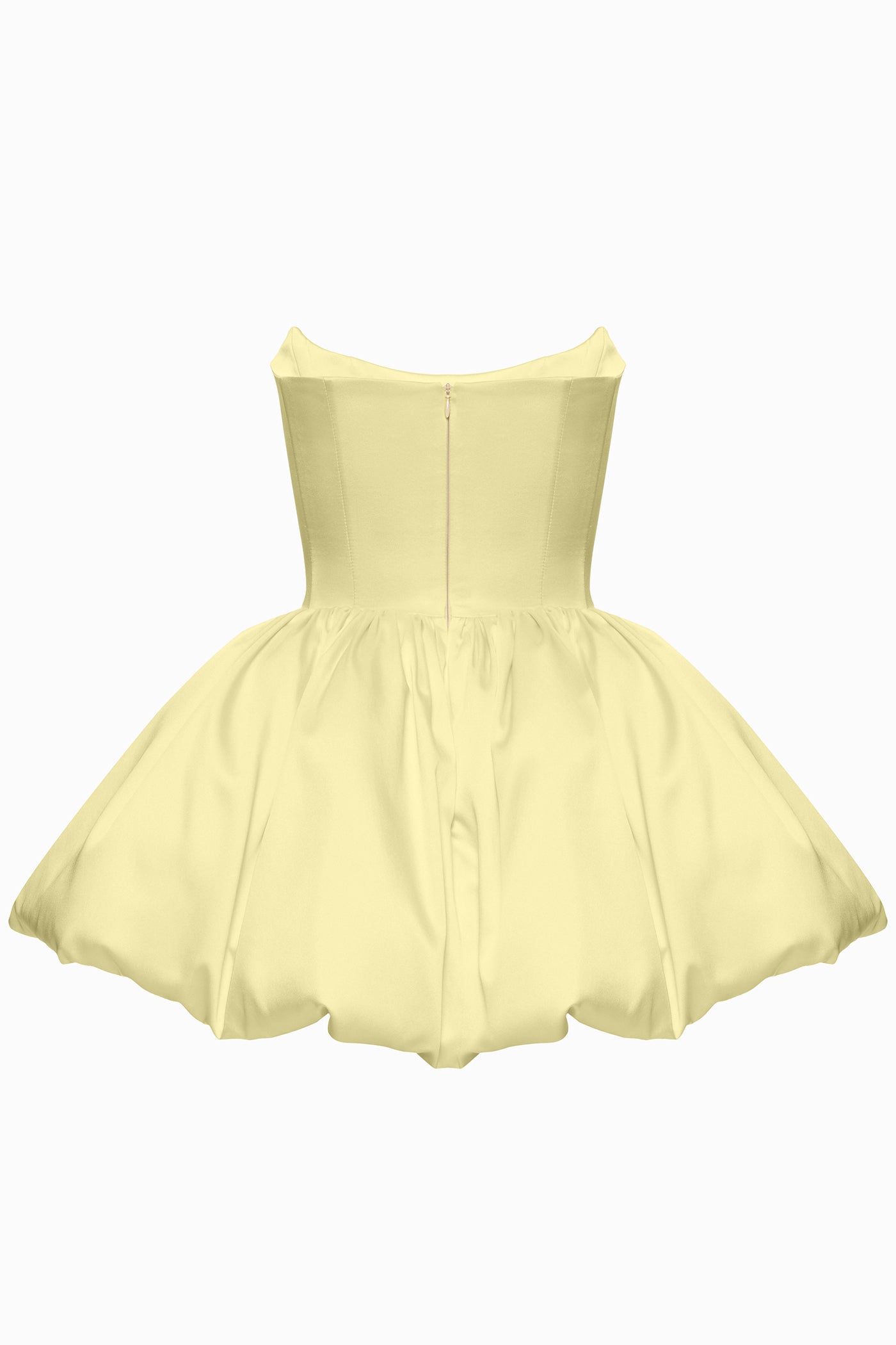REBECCA TRANSFORMER SILK CORSET TOP-TO-DRESS LEMON XS