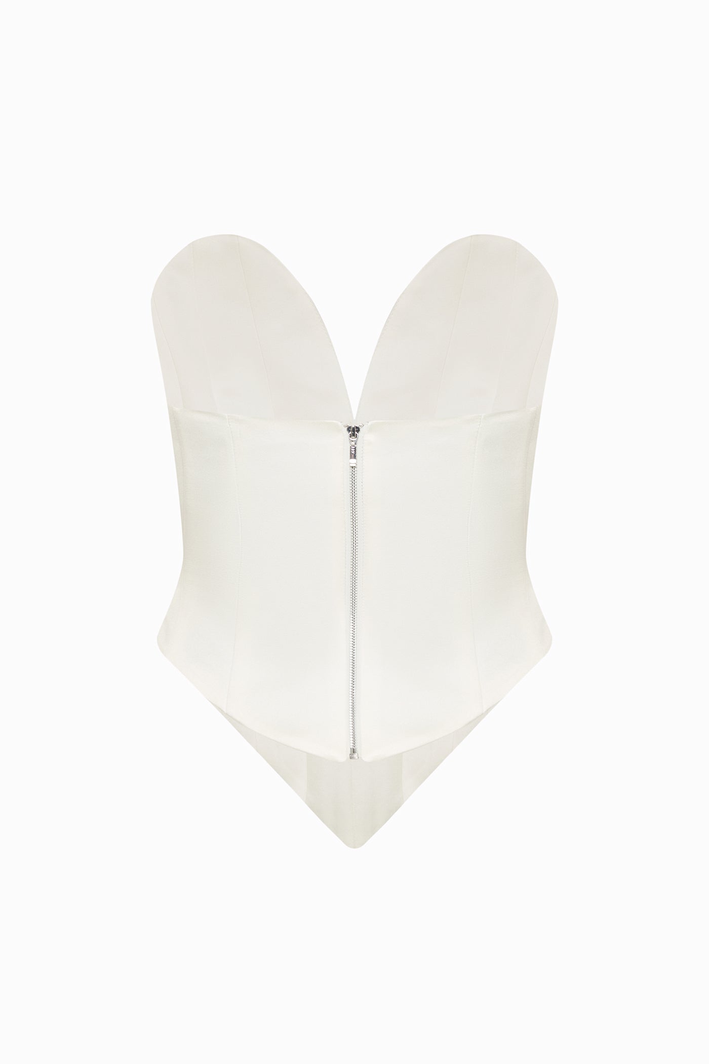 DAVINA SATIN CORSET IN WHITE