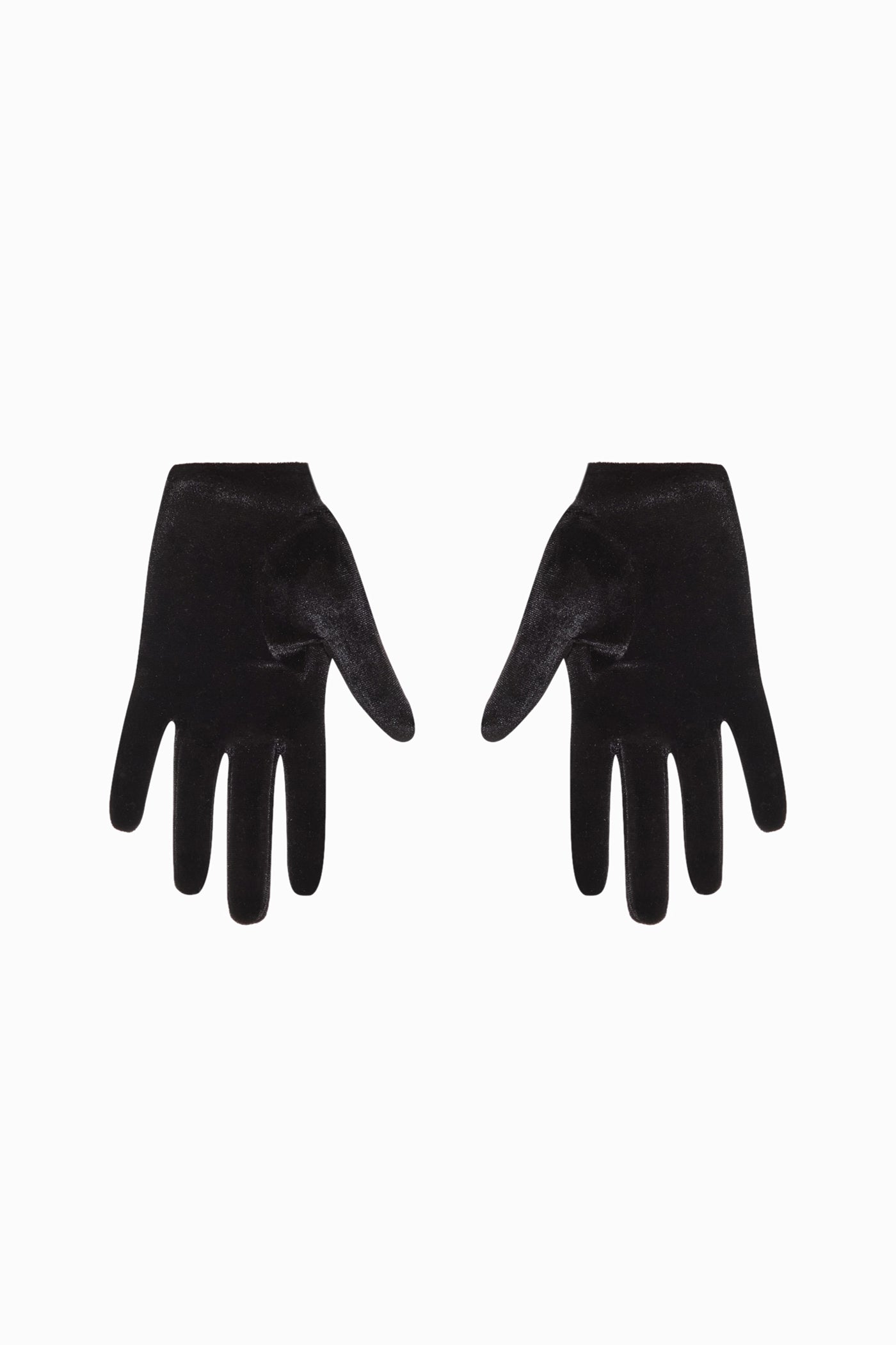 SHORT VELVET GLOVES IN BLACK