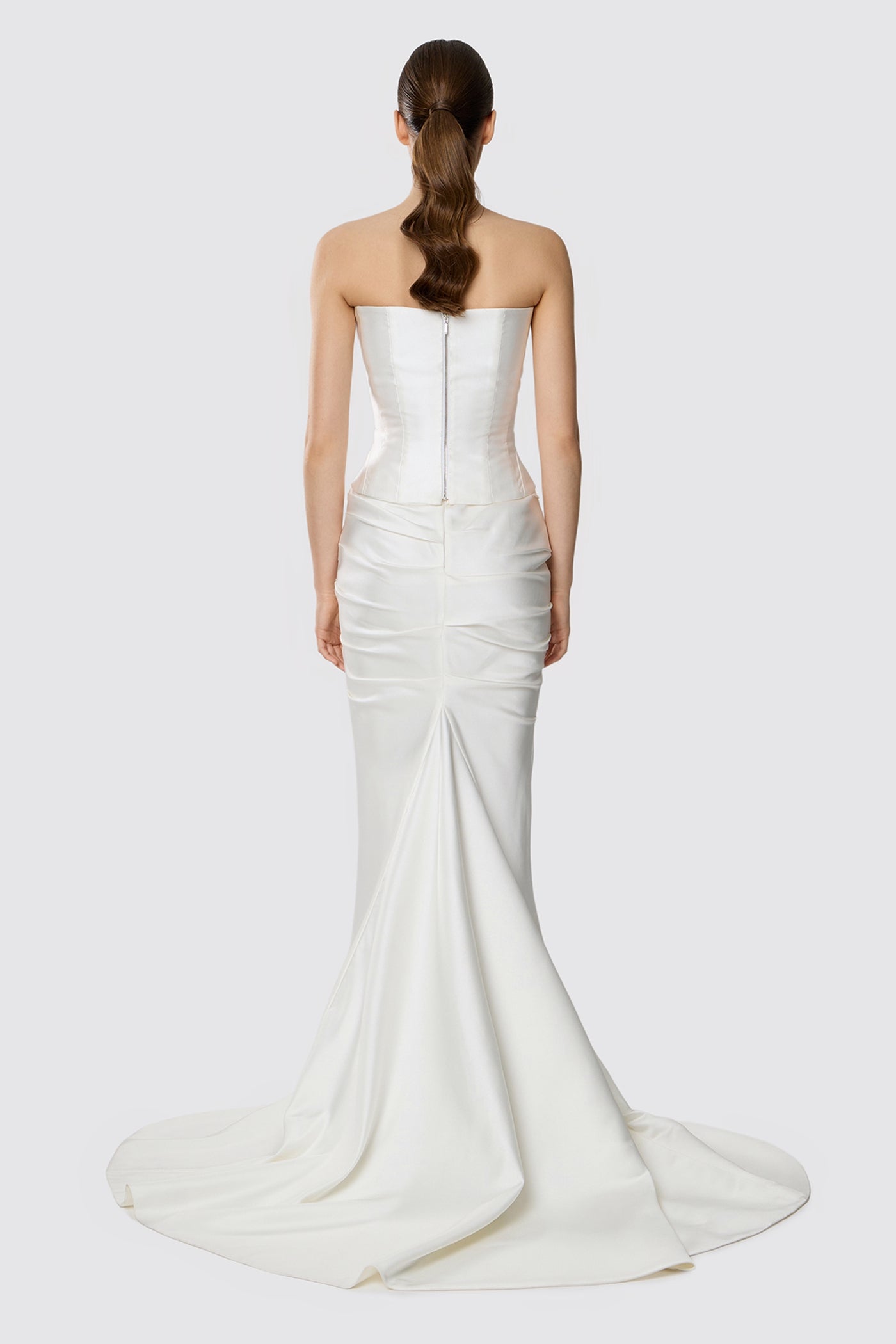 SATIN MAXI SKIRT WITH FOLDS