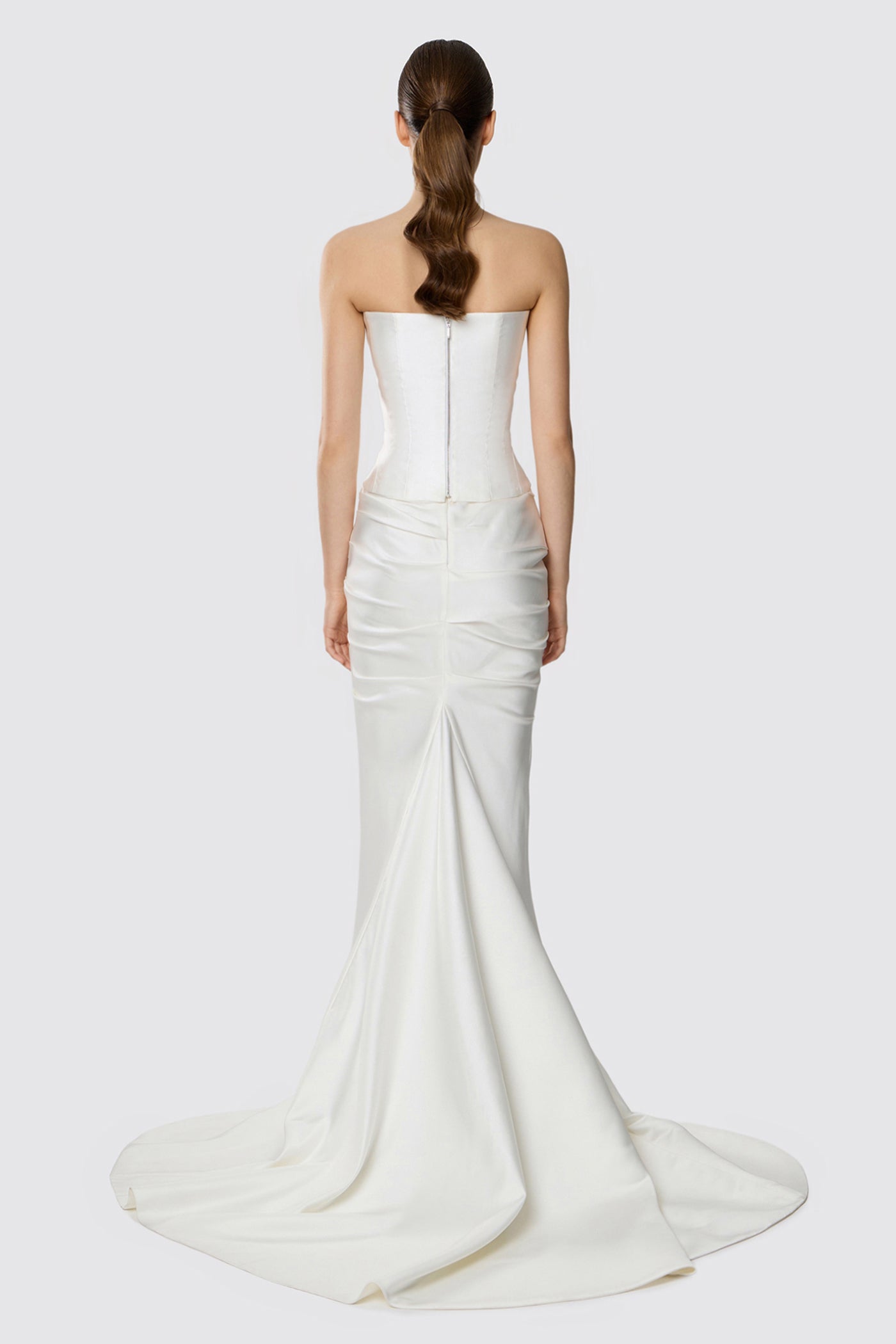 SATIN MAXI SKIRT WITH FOLDS