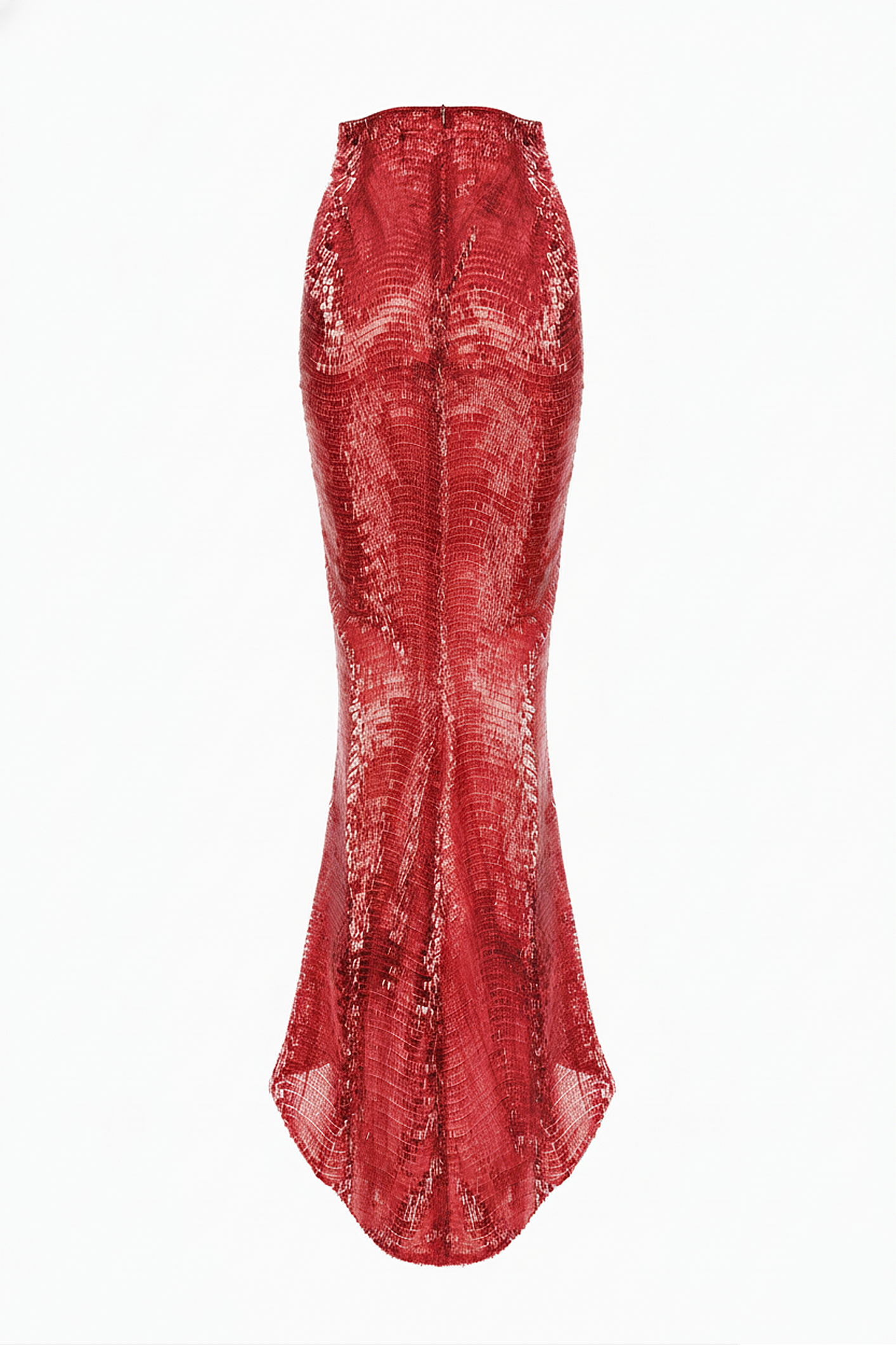 SEQUIN MAXI SKIRT RED