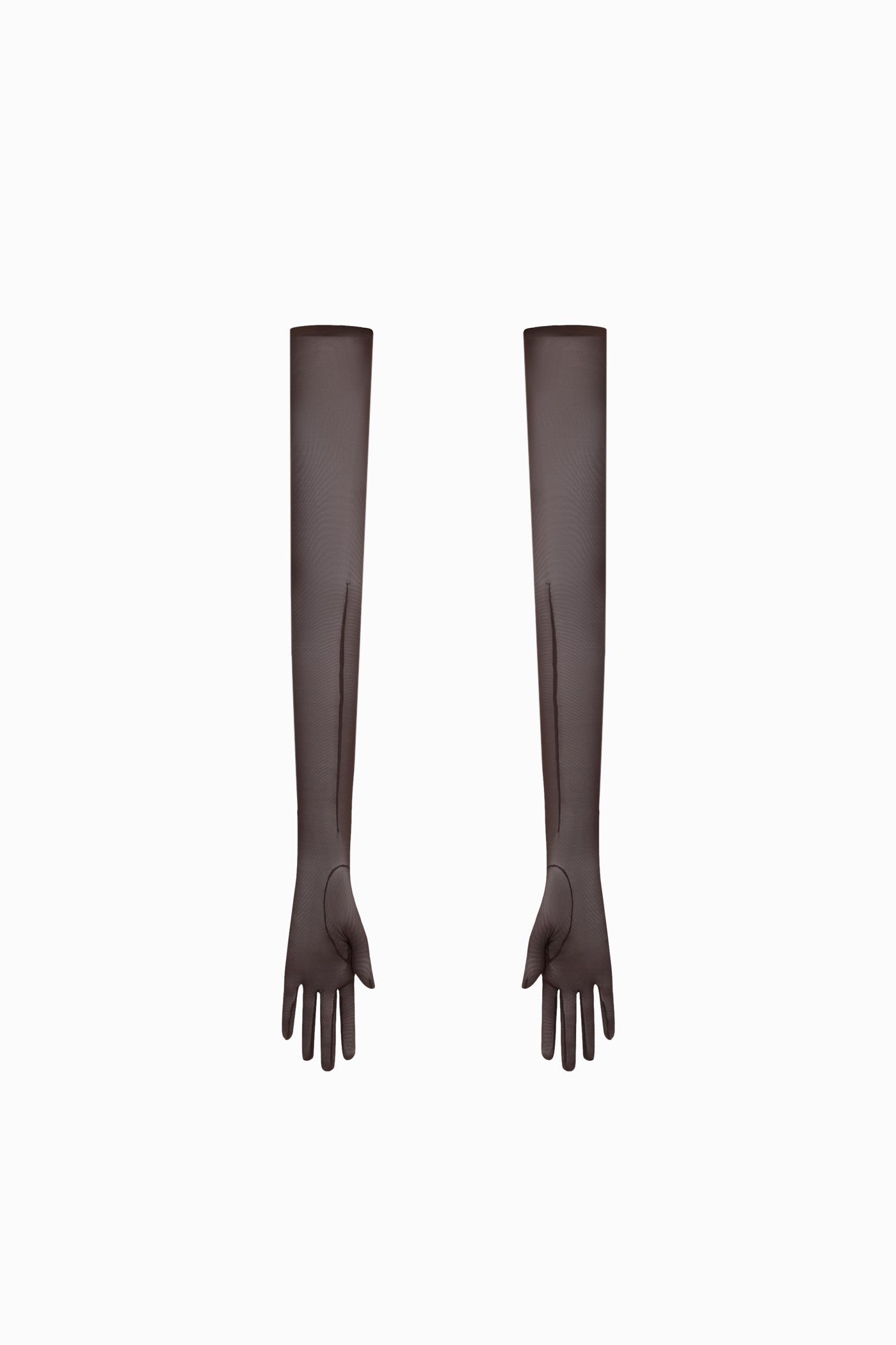 LONG MESH GLOVES IN BROWN