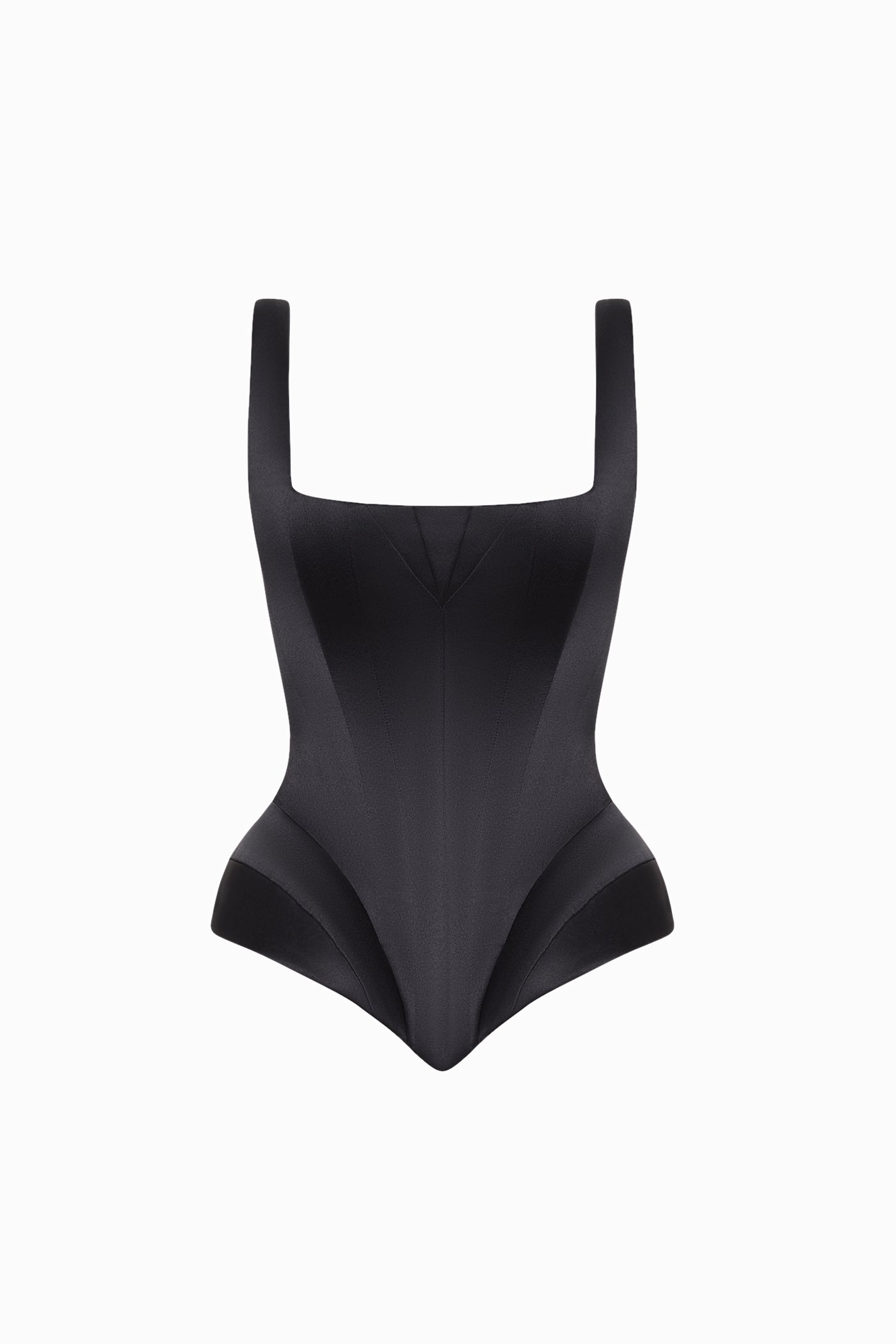 STRUCTURED SATIN CORSET WITH STRAPS