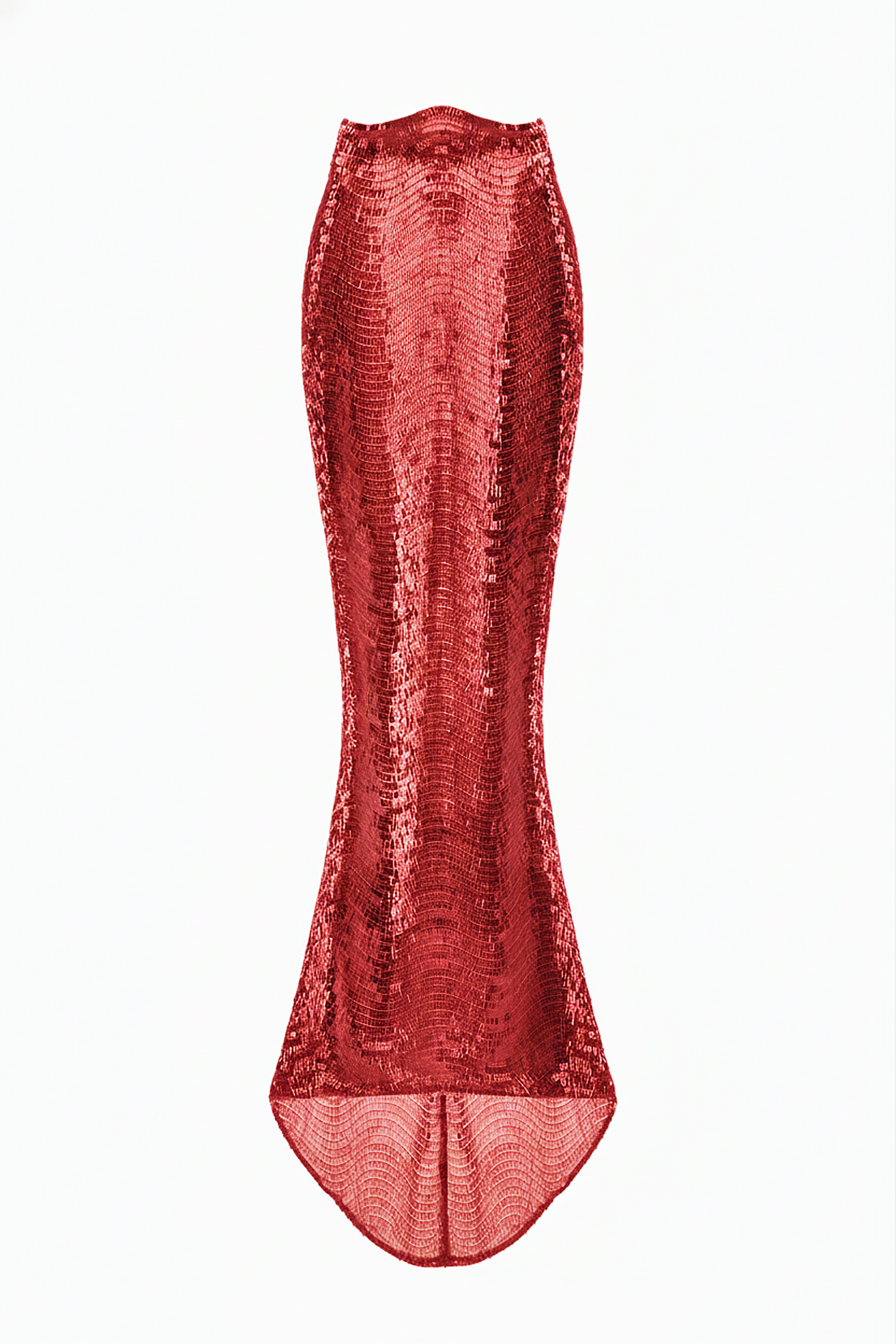 SEQUIN MAXI SKIRT RED