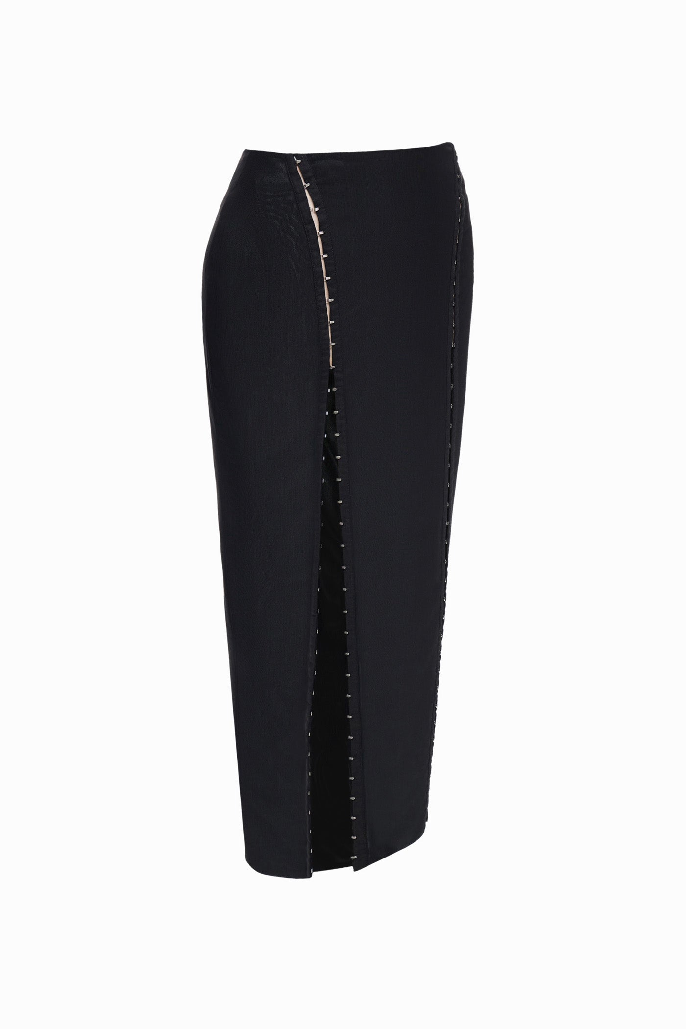 MESH MIDI SKIRT WITH HOOKS