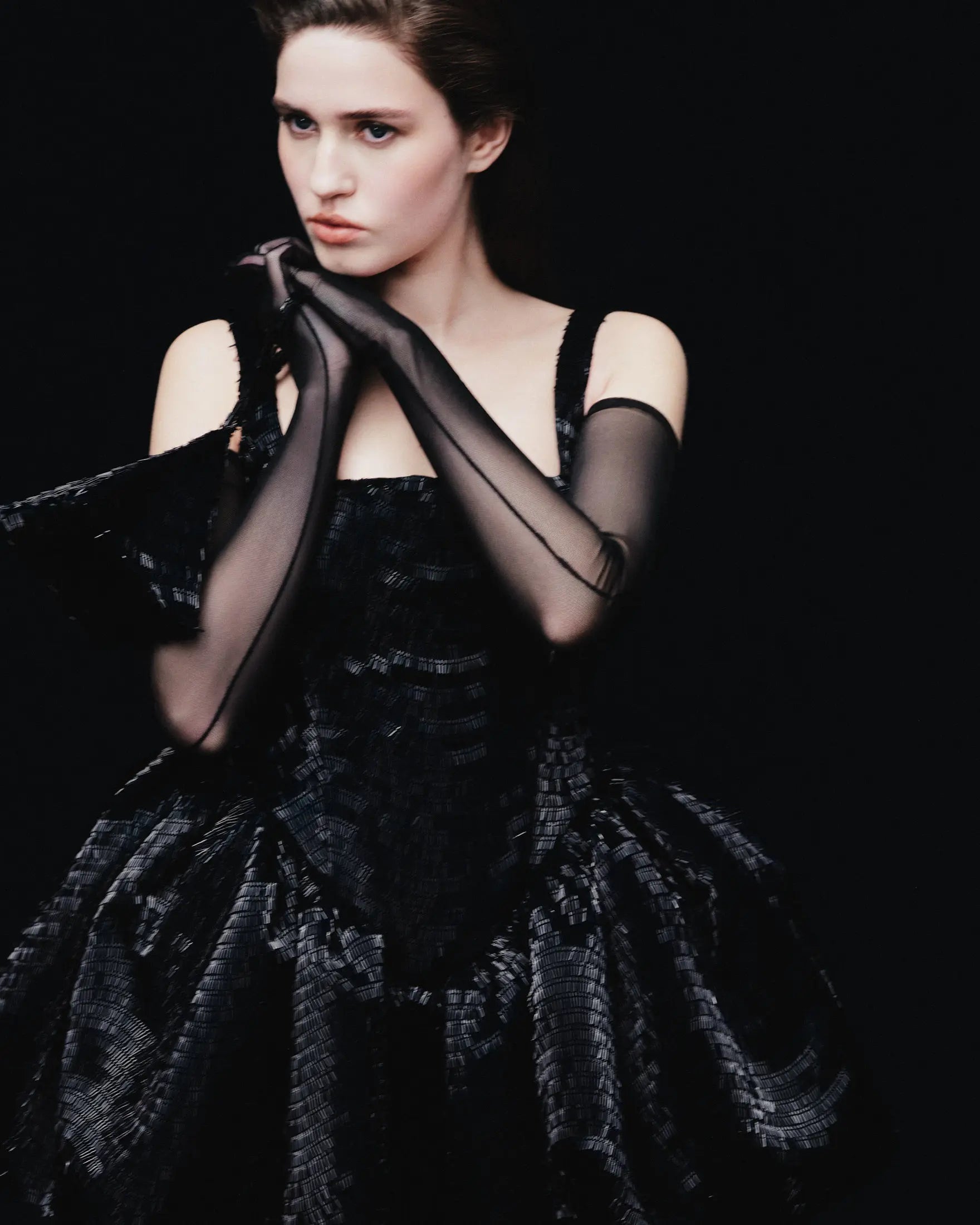 LONG MESH GLOVES Black LONG MESH GLOVES Black