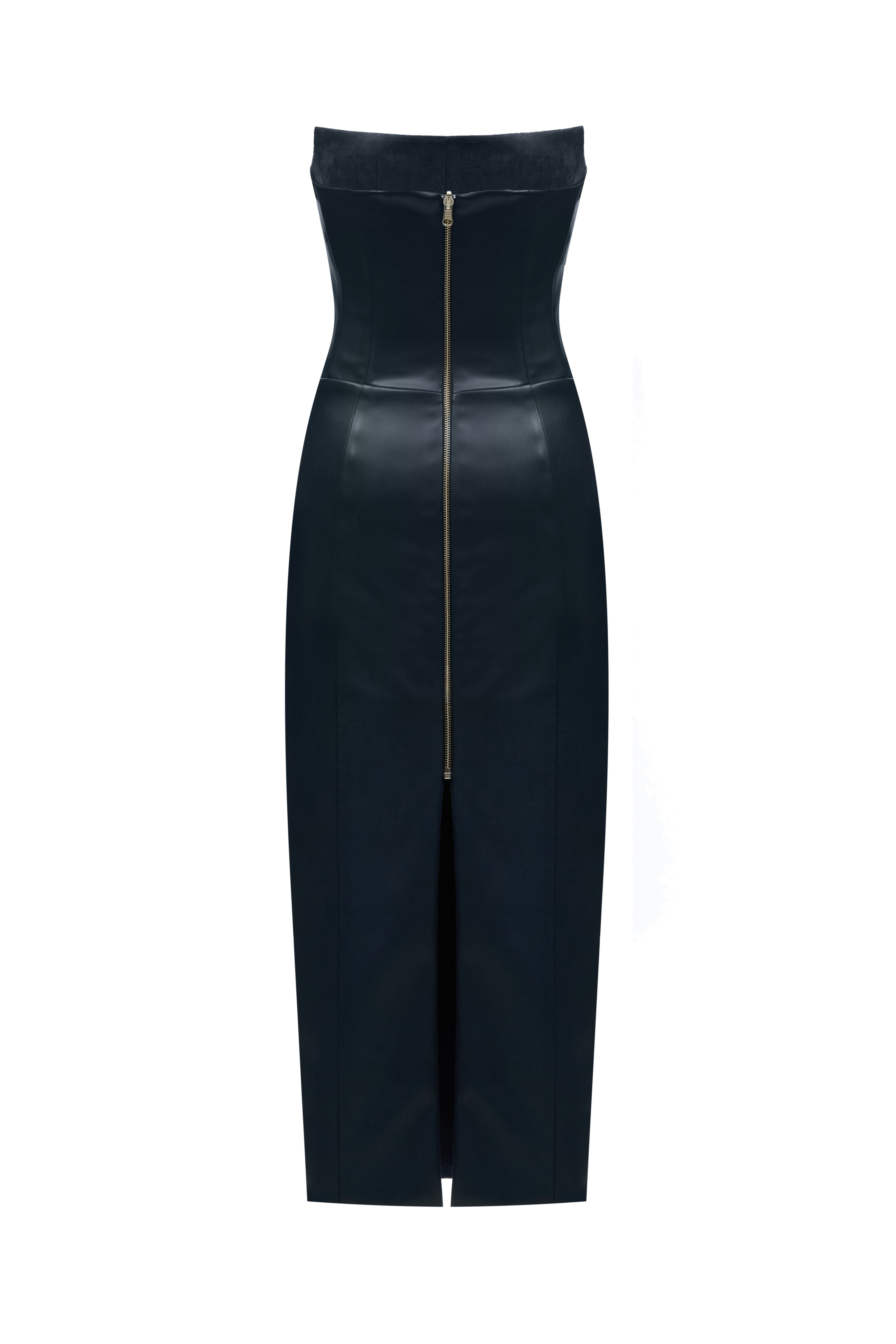 TWO SIDED TIBI MIDI DRESS NAVY-BLUE