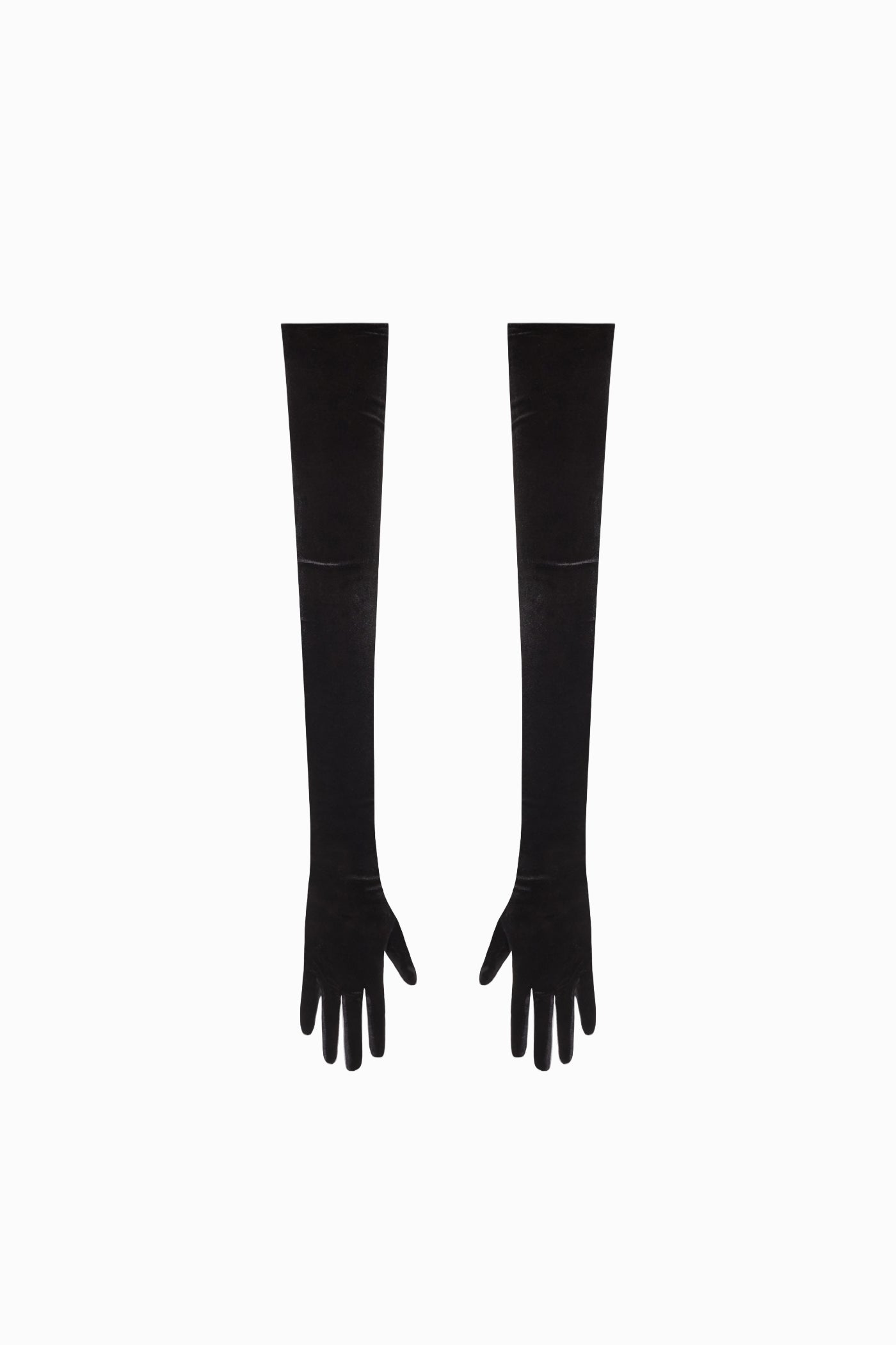 LONG VELVET GLOVES IN BLACK