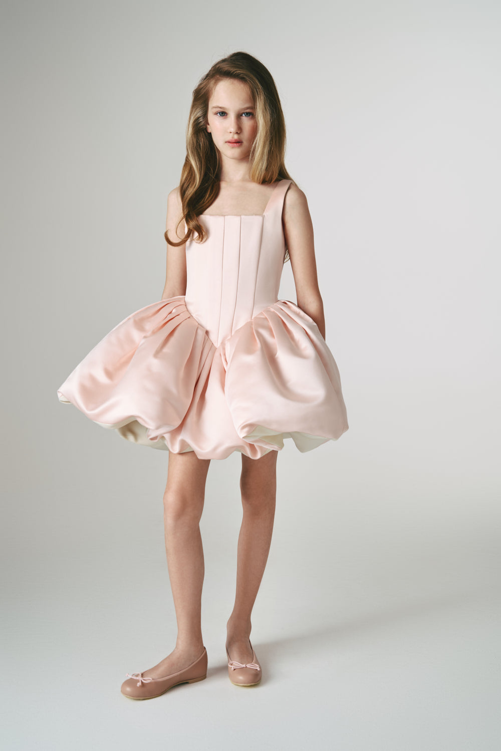 MISS LOLI TWO-SIDED DRESS BEIGE-PEACH