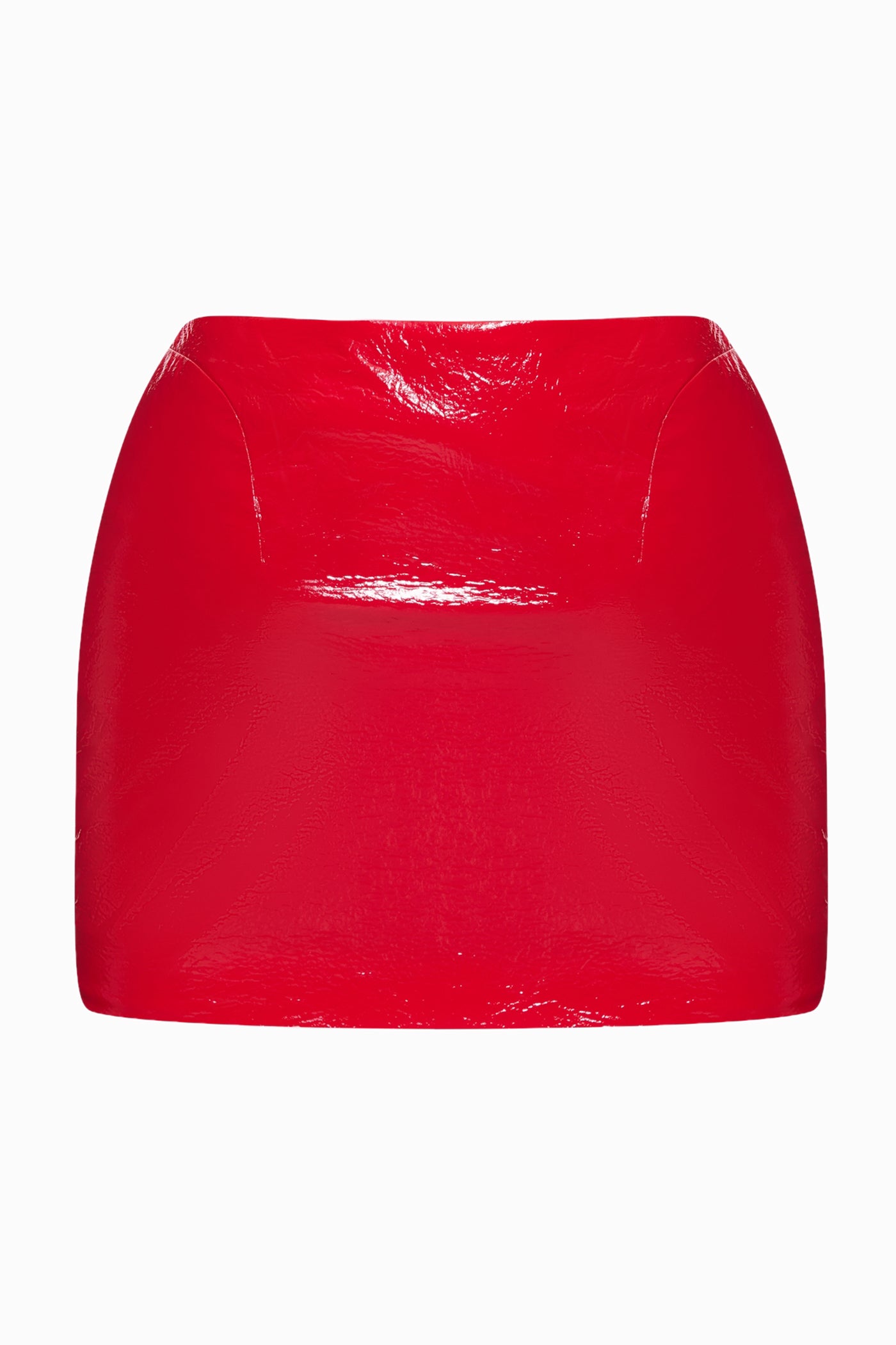 LACQUE MINI SKIRT RED