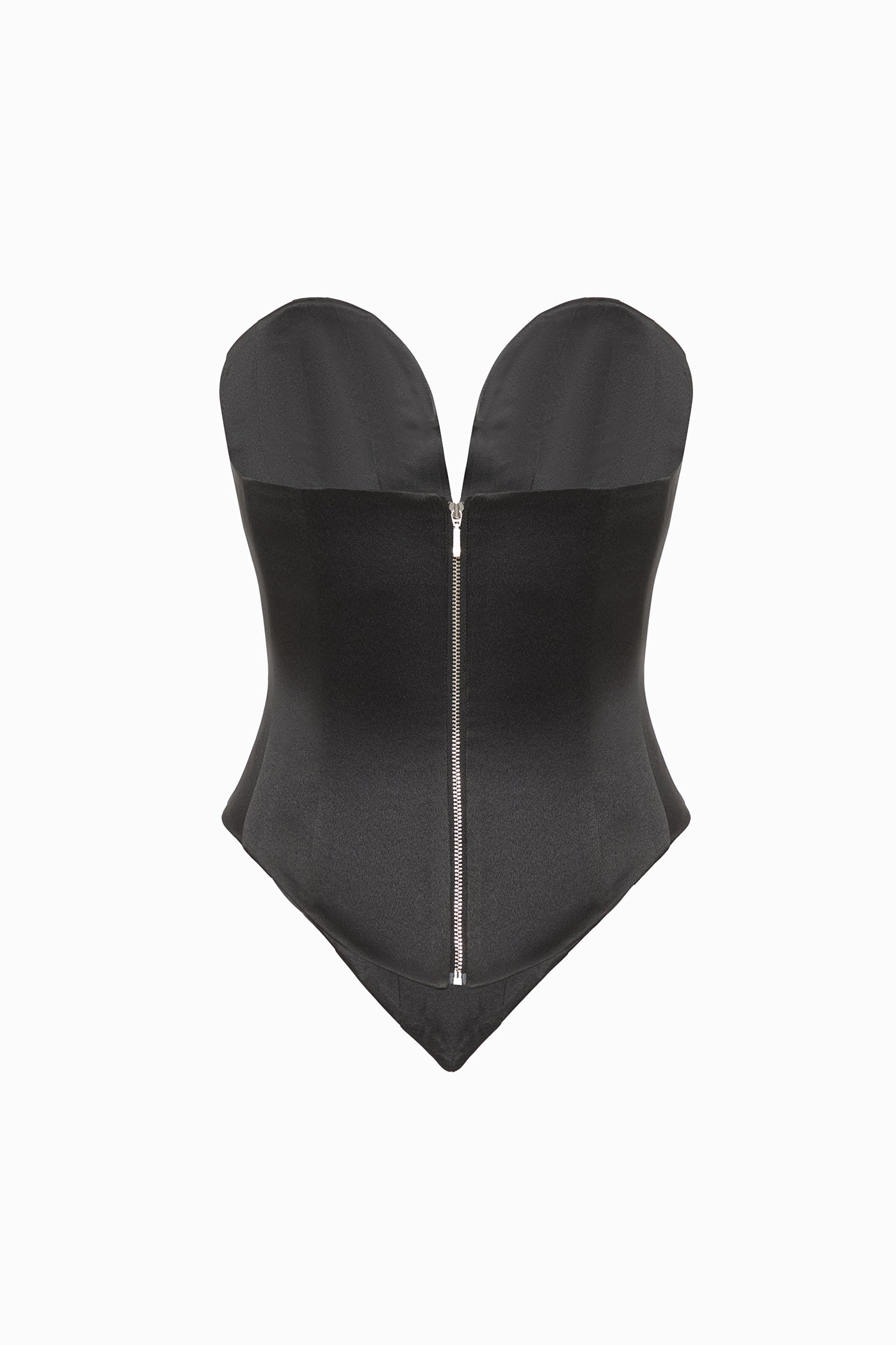 DAVINA SATIN CORSET IN BLACK