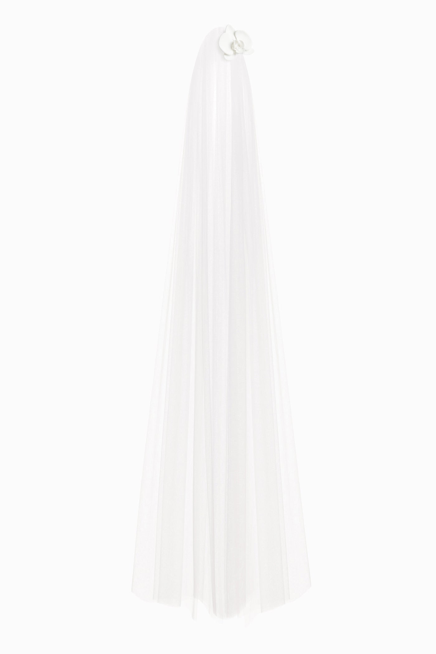 LONG VEIL WITH ORCHID