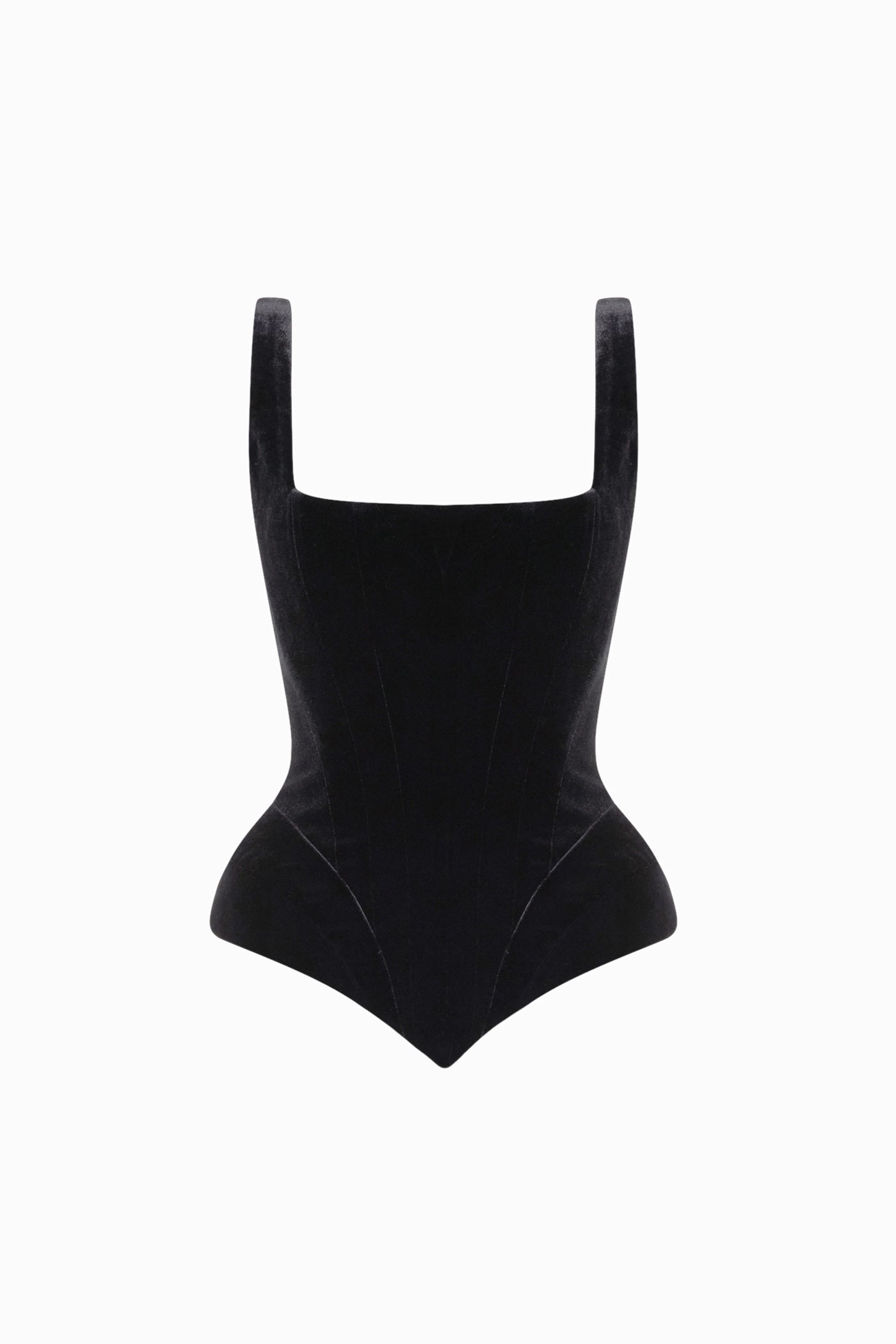 STRUCTURED VELVET CORSET WITH STRAPS