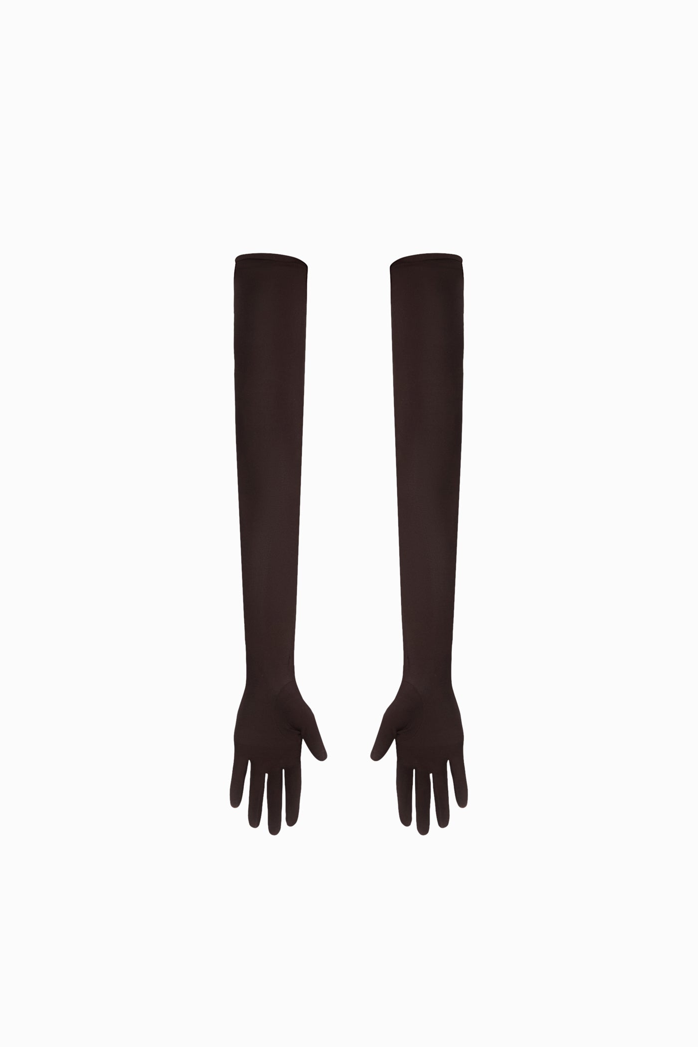 LONG STRETCH GLOVES IN BROWN