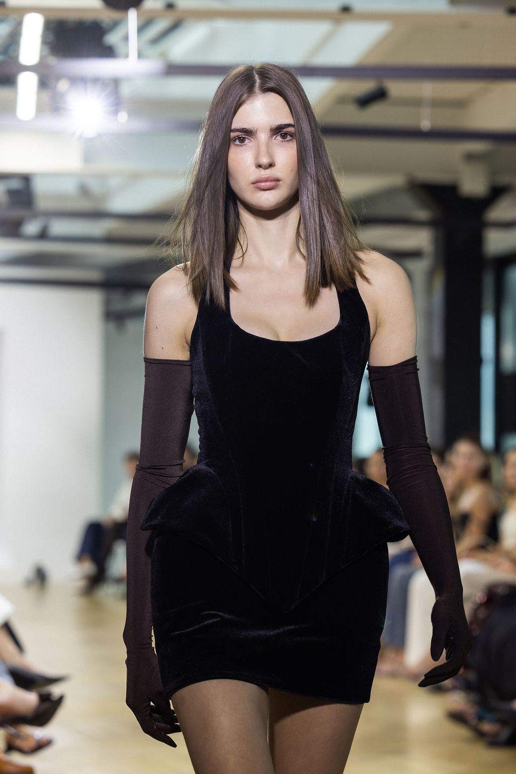 HALTERNECK VELVET CORSET BLACK