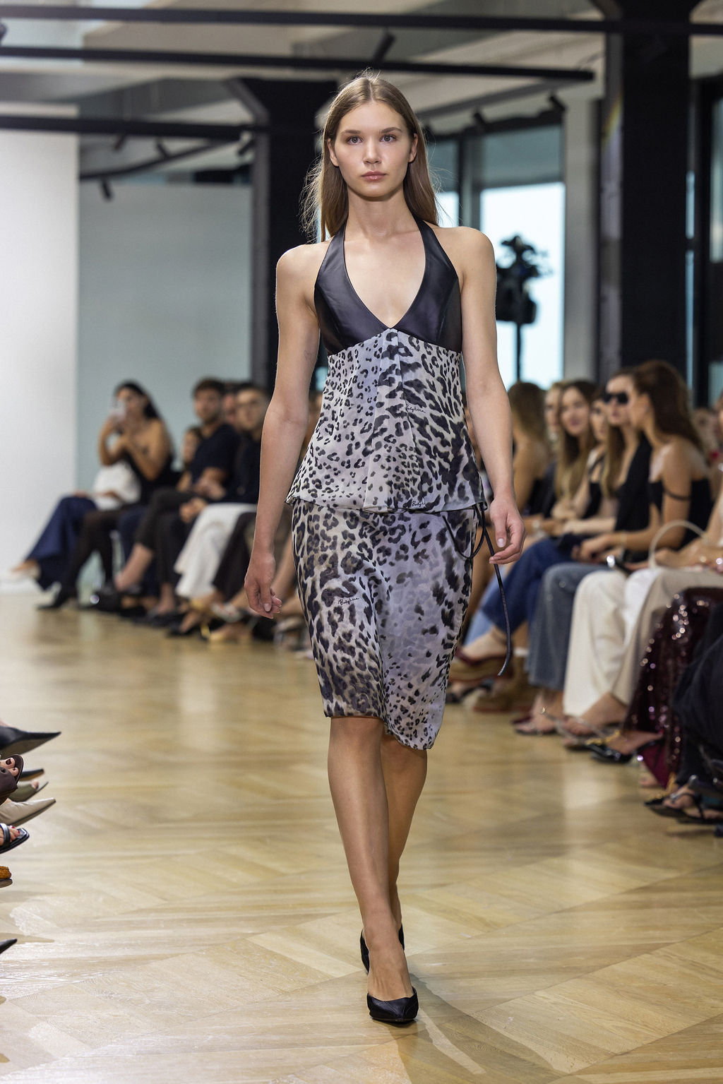 LEOPARD-PRINT MIDI SKIRT