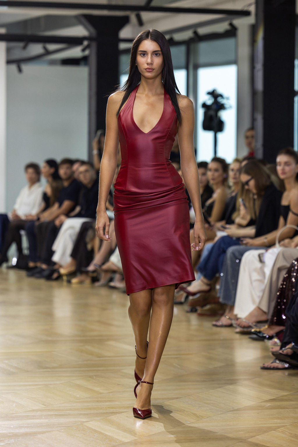 LEATHER SKIRT RED