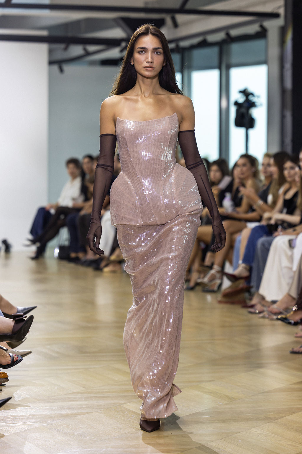 MUNA SHEER DRESS BEIGE