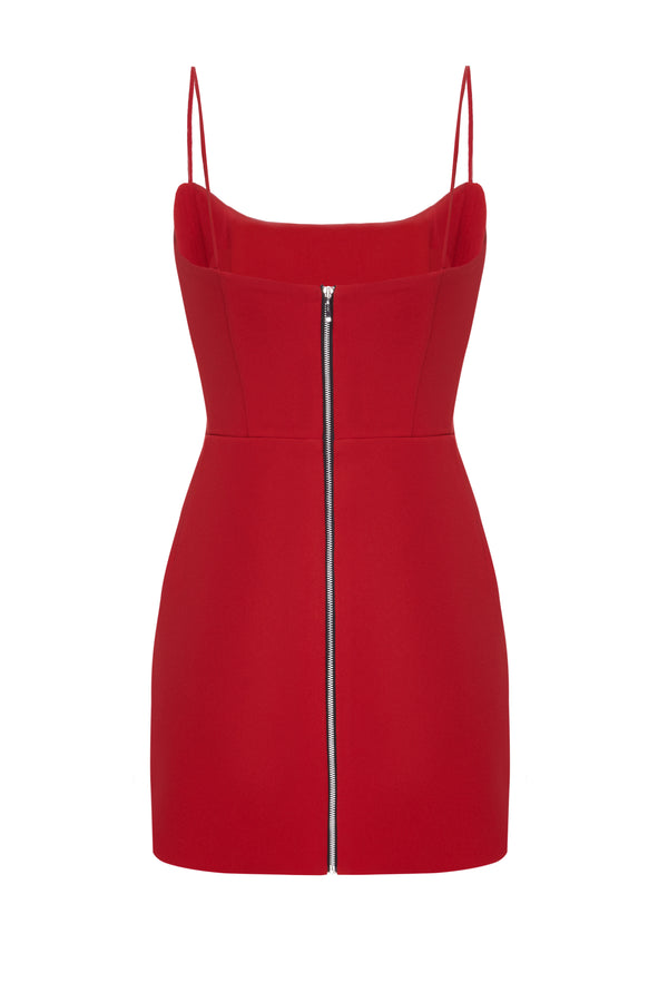 MINI DRESS WITH STRAPS RED