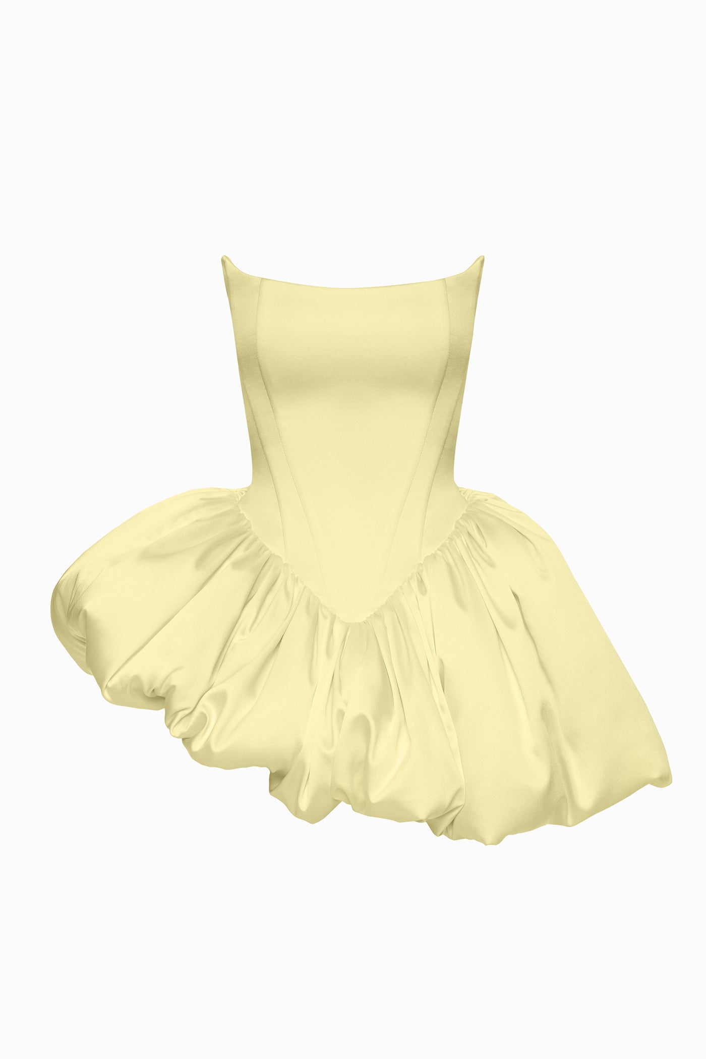 REBECCA TRANSFORMER SILK CORSET TOP-TO-DRESS LEMON