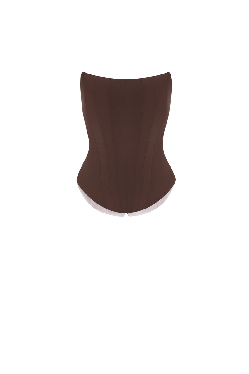 TWO-SIDED TIBI SOFT CORSET BROWN&PINK