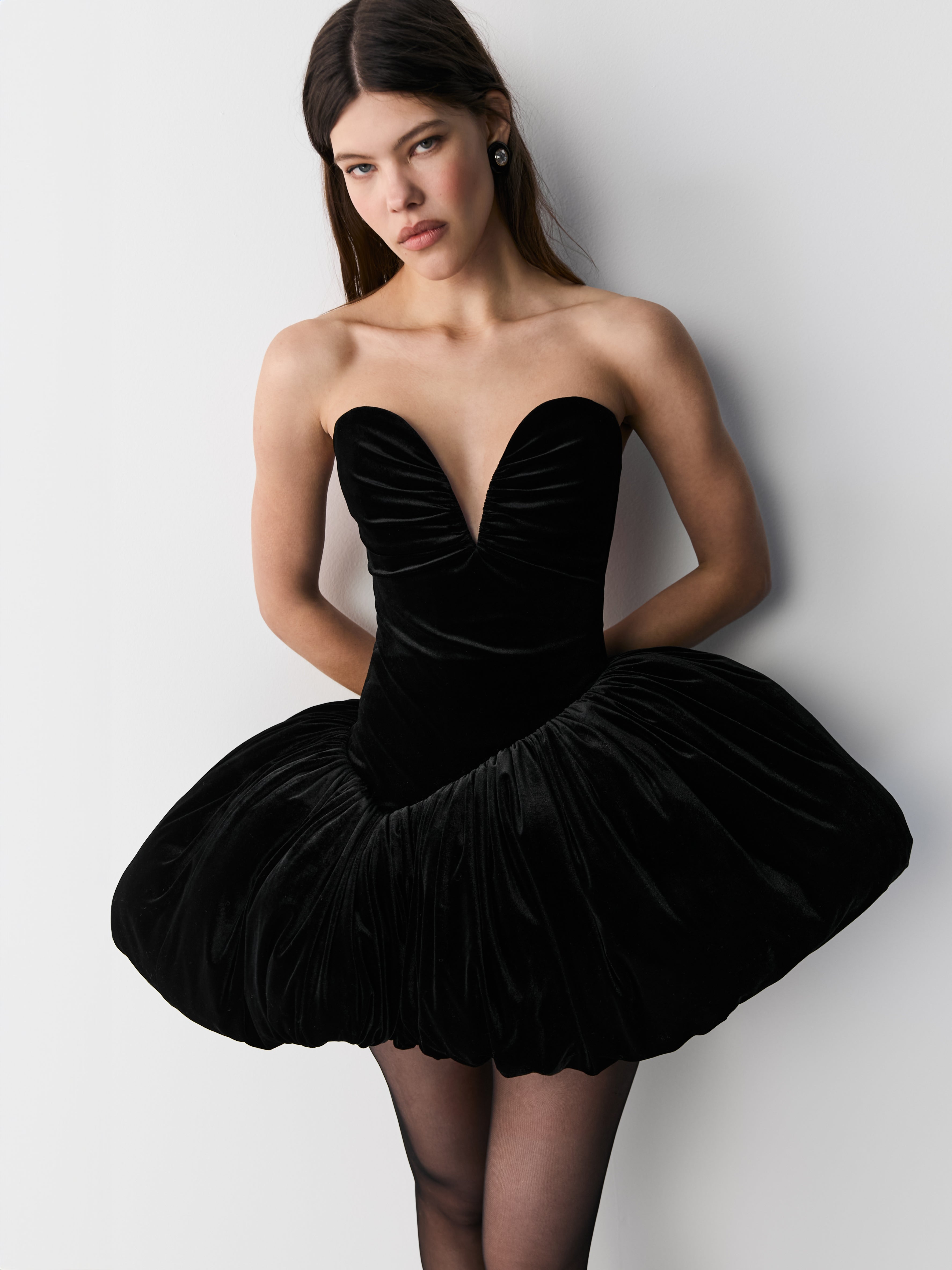 SASHA VELVET DRESS BLACK