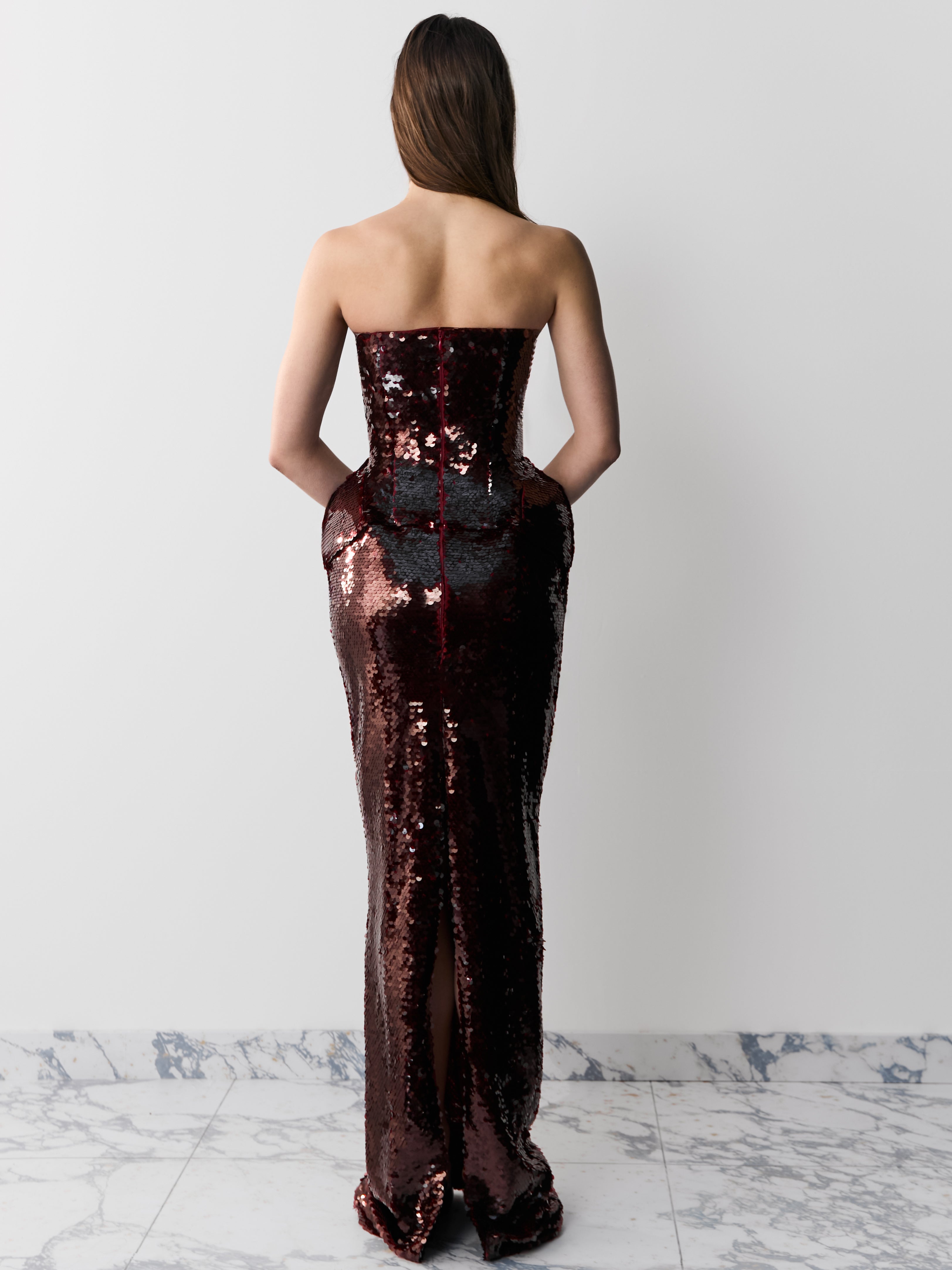 MUNA DRESS BURGUNDY