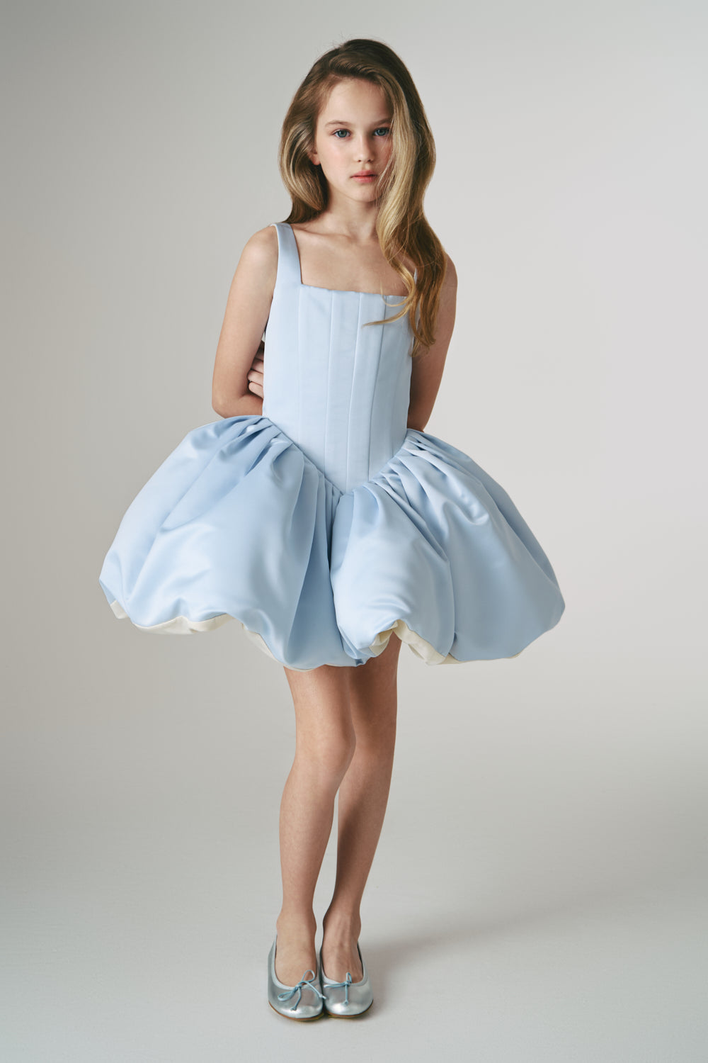 MISS LOLI TWO-SIDED DRESS BEIGE-BLUE