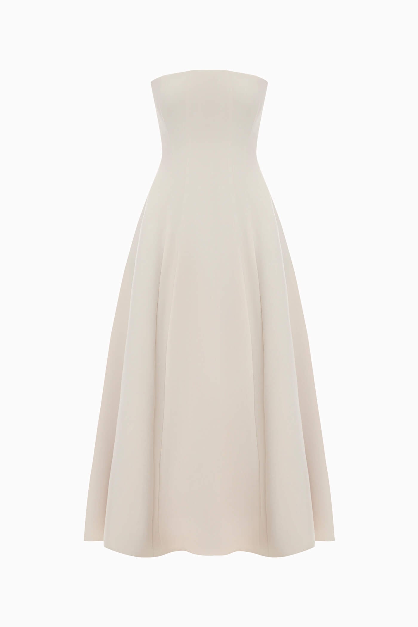 CORSET MIDI DRESS IN BEIGE