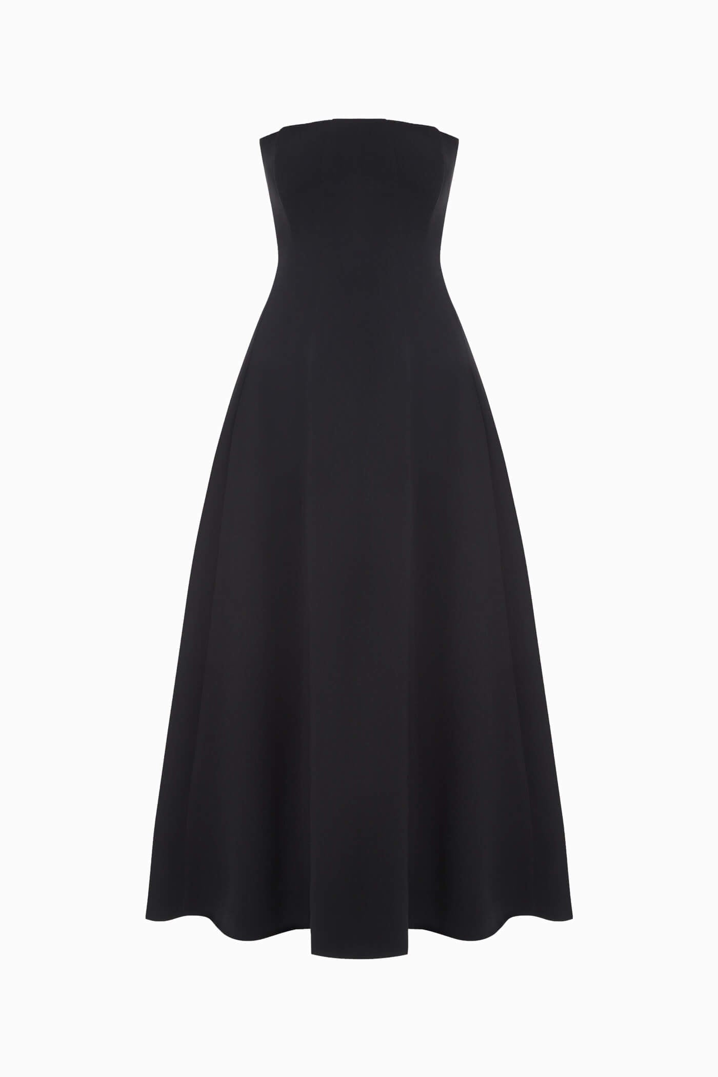 CORSET MIDI DRESS IN BLACK