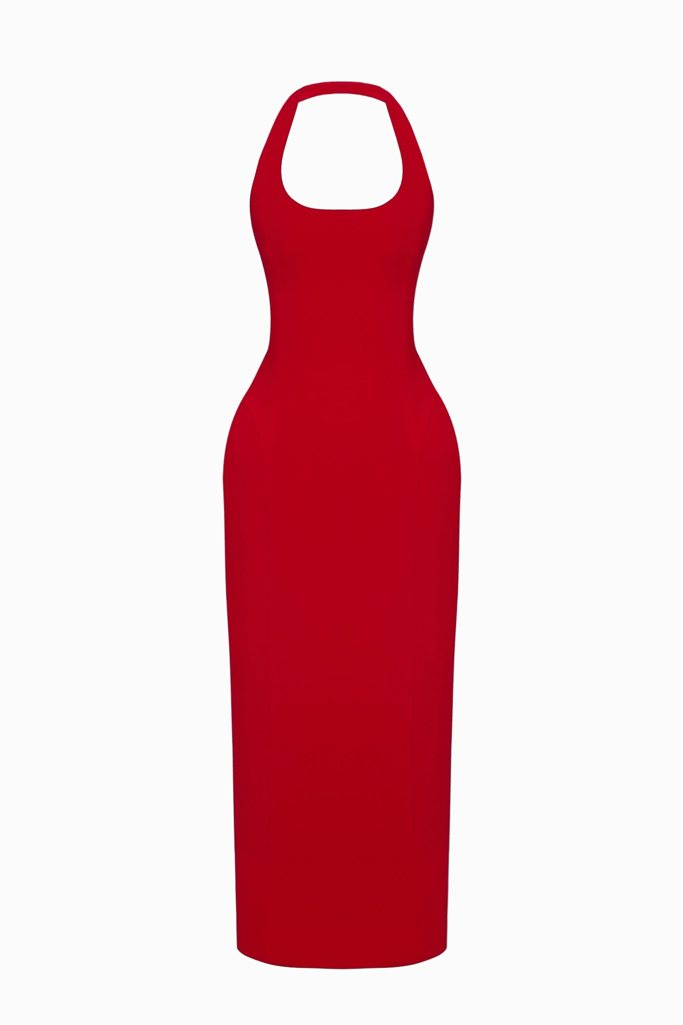 KAIA MATT SILK DRESS RED