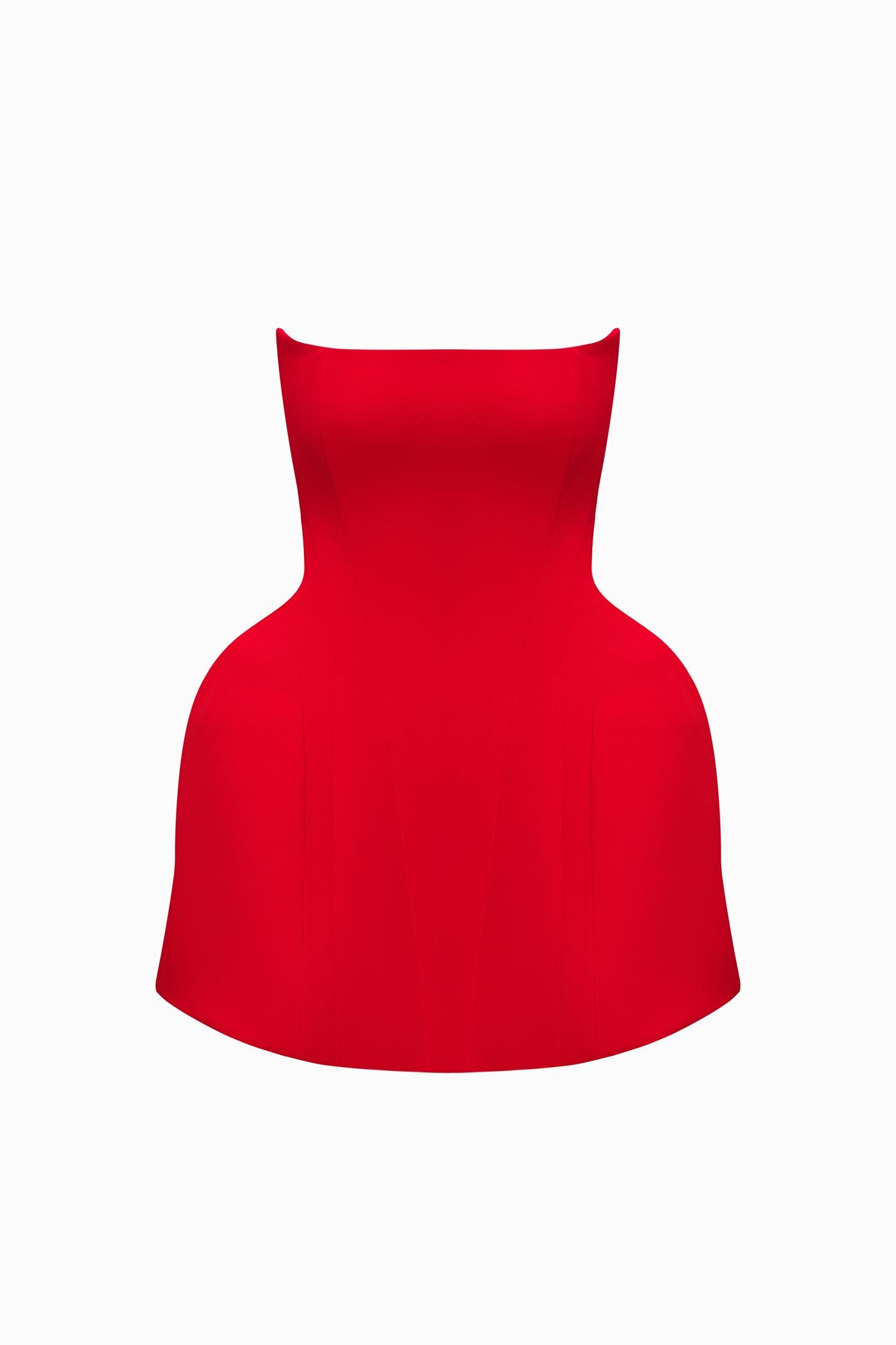 EVA MATT SILK DRESS IN RED