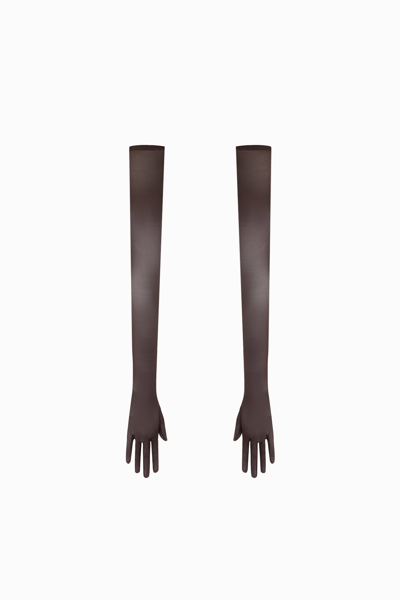 LONG MESH GLOVES IN BROWN