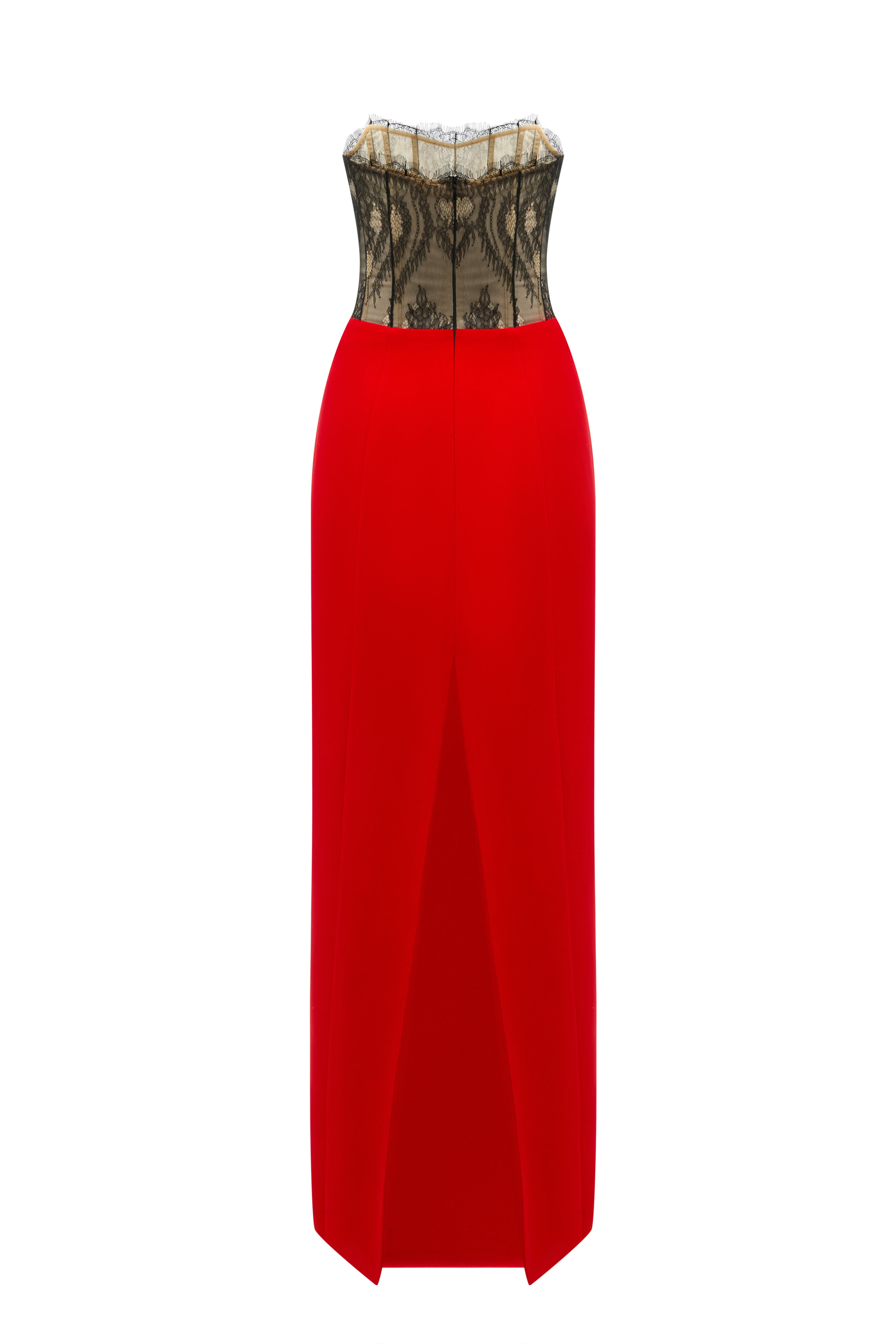 LACE TIBI MAXI DRESS RED