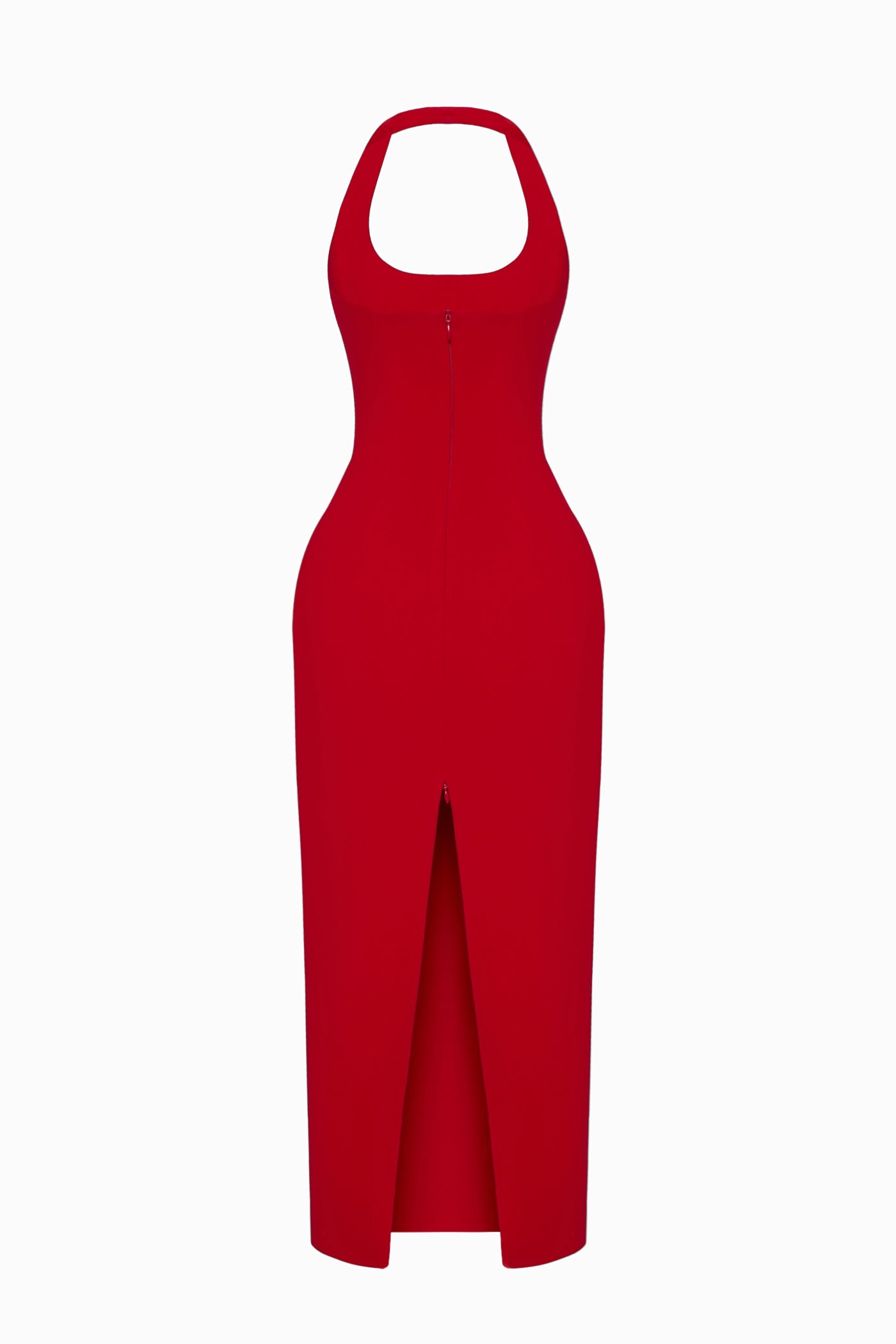 KAIA MATT SILK DRESS RED