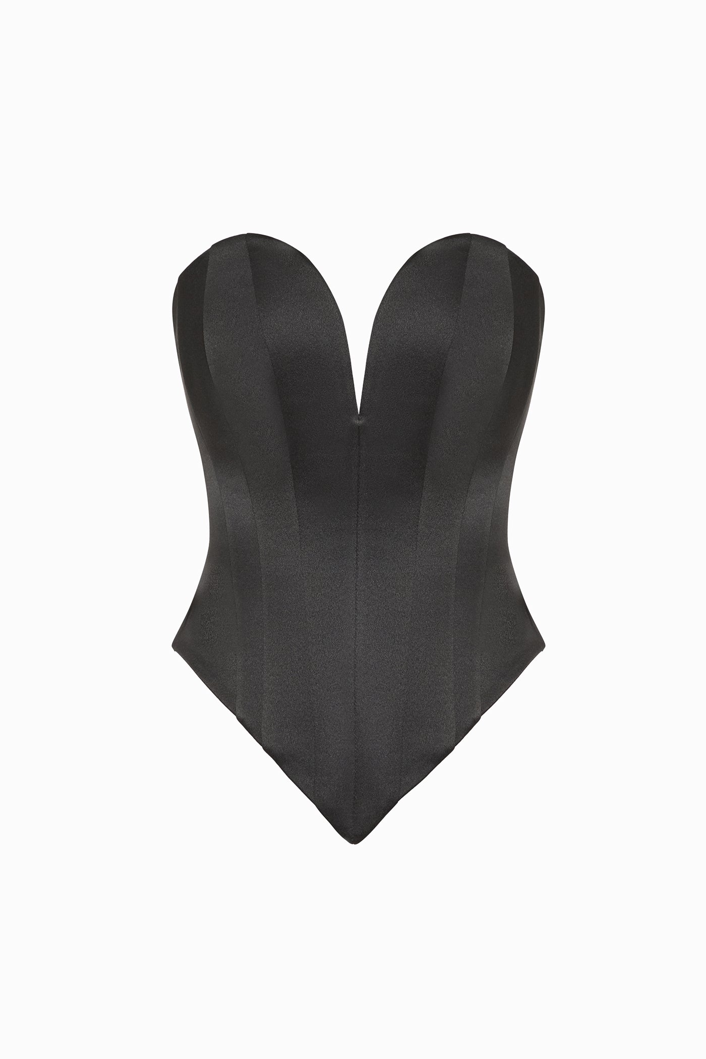 DAVINA SATIN CORSET IN BLACK