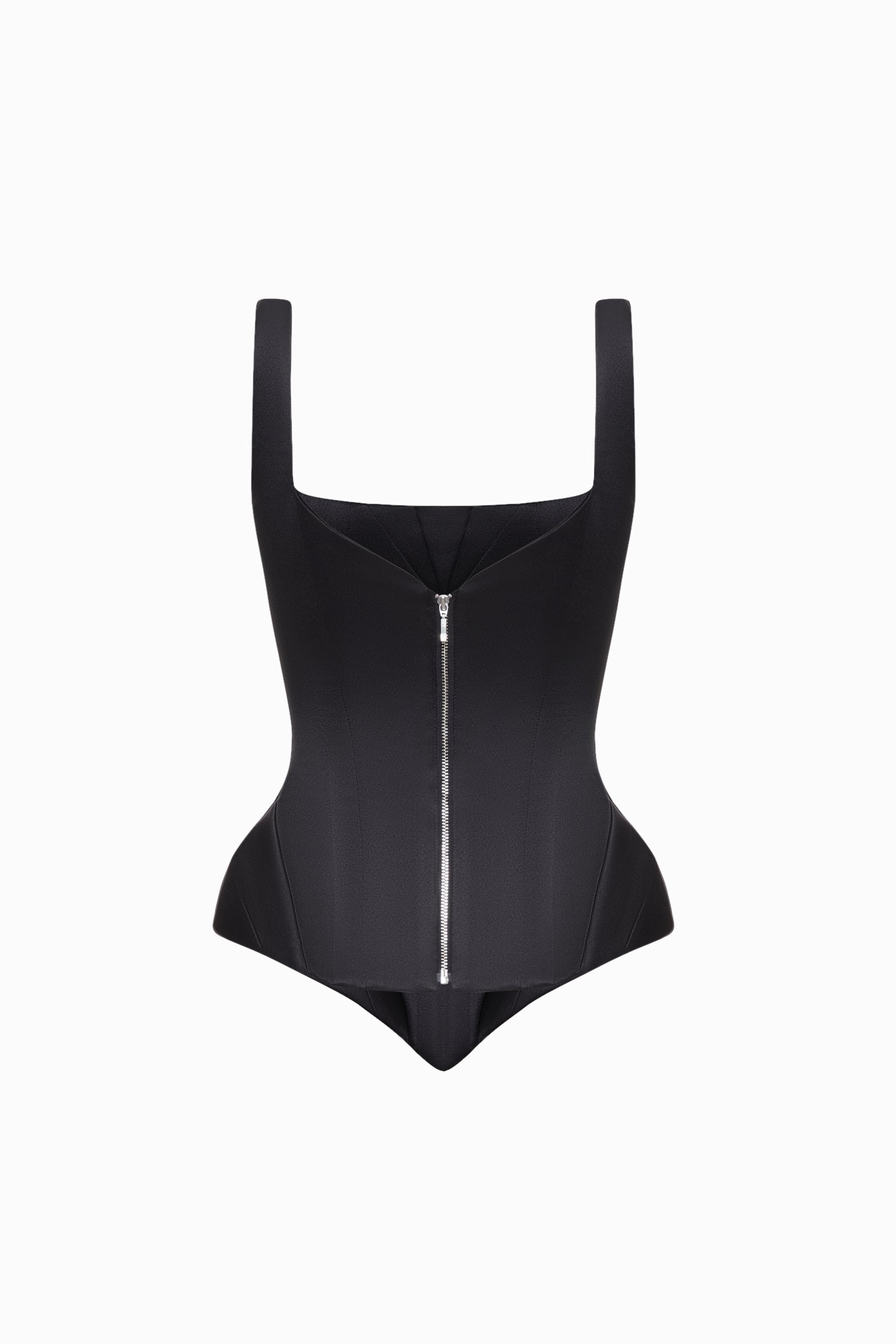 STRUCTURED SATIN CORSET WITH STRAPS