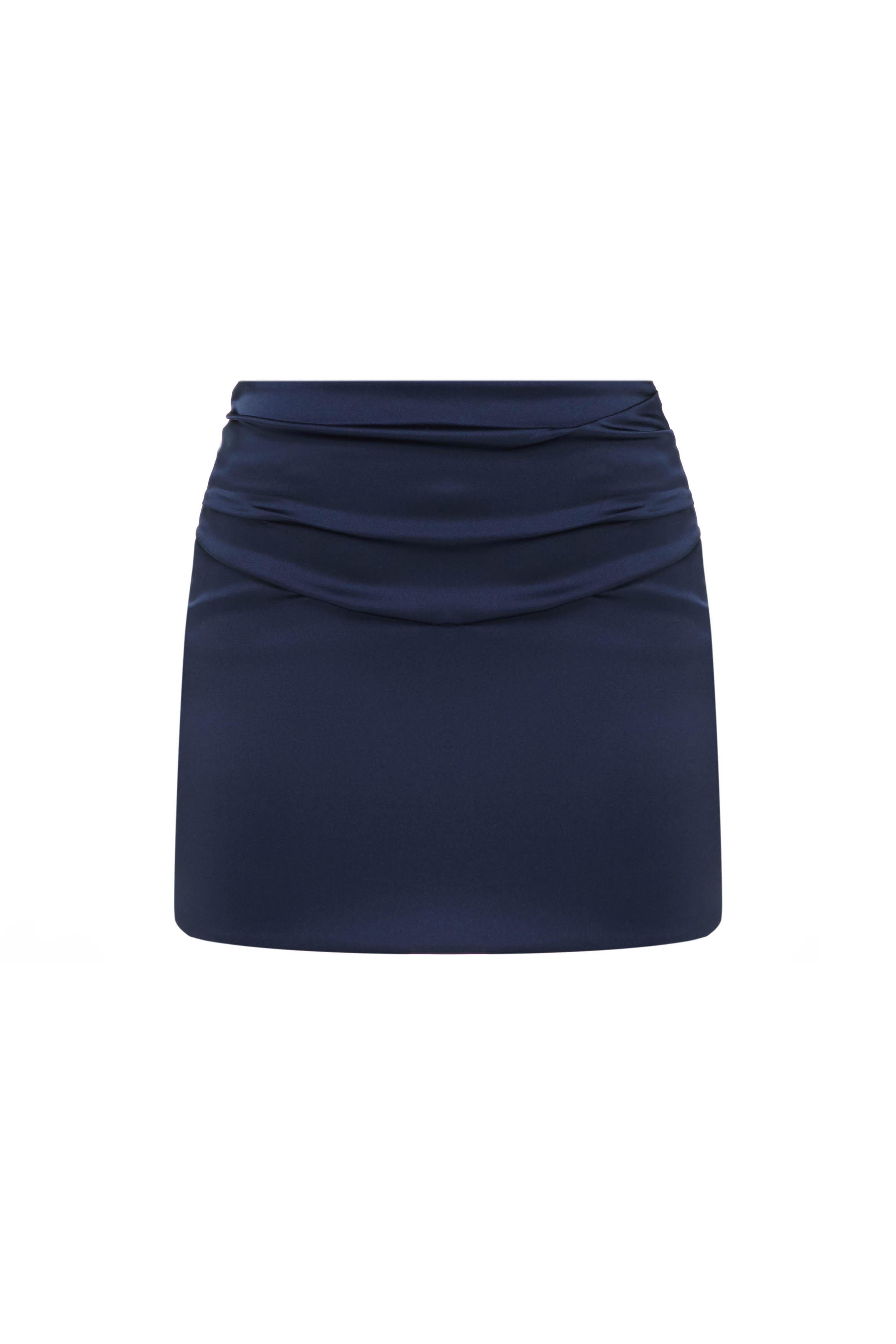 SKIRT WRINKLE NAVY-BLUE
