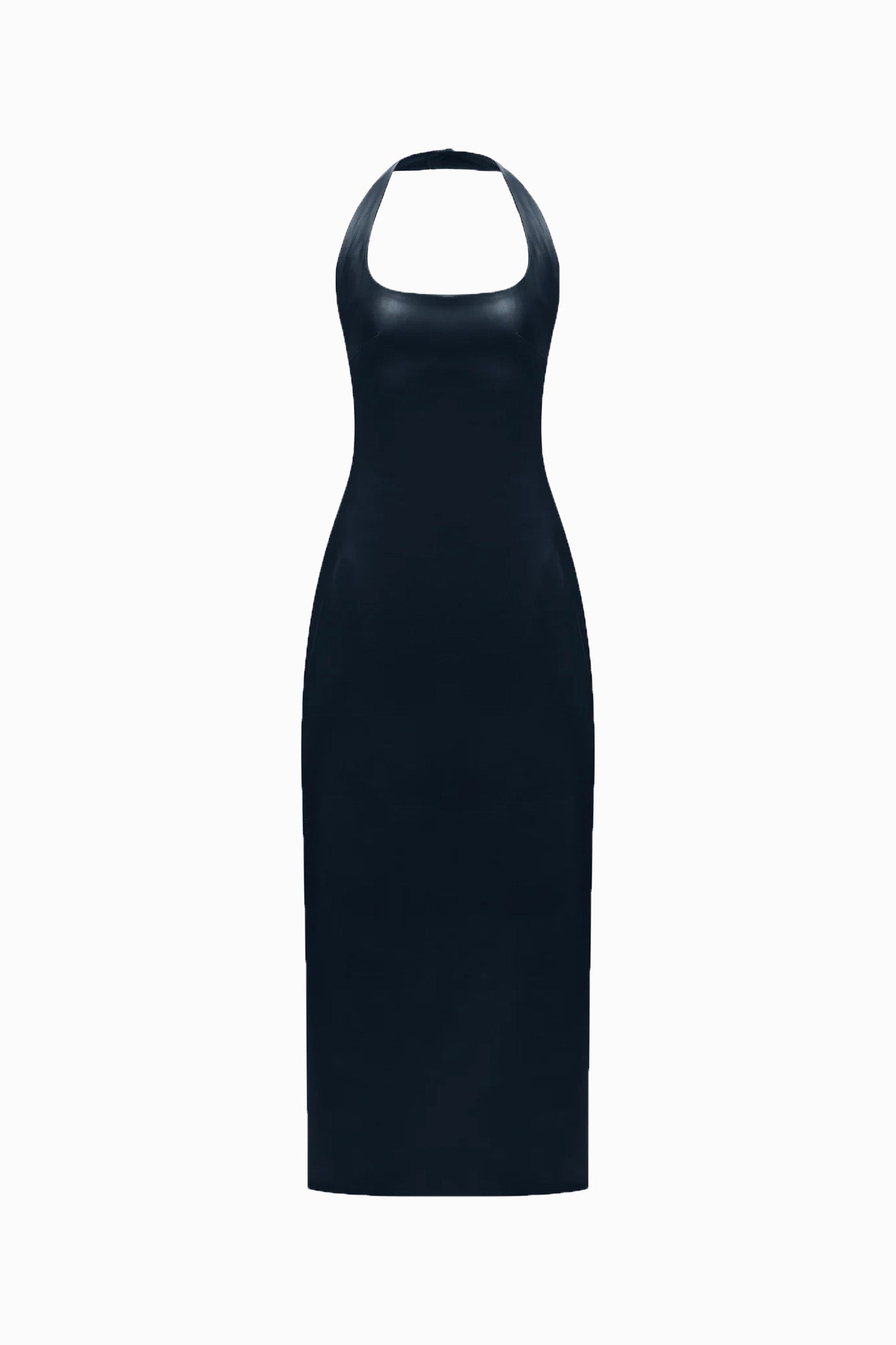HALTERNECK TWO SIDED LEATHER DRESS NAVY-BLUE L HALTERNECK TWO SIDED LEATHER DRESS NAVY-BLUE L