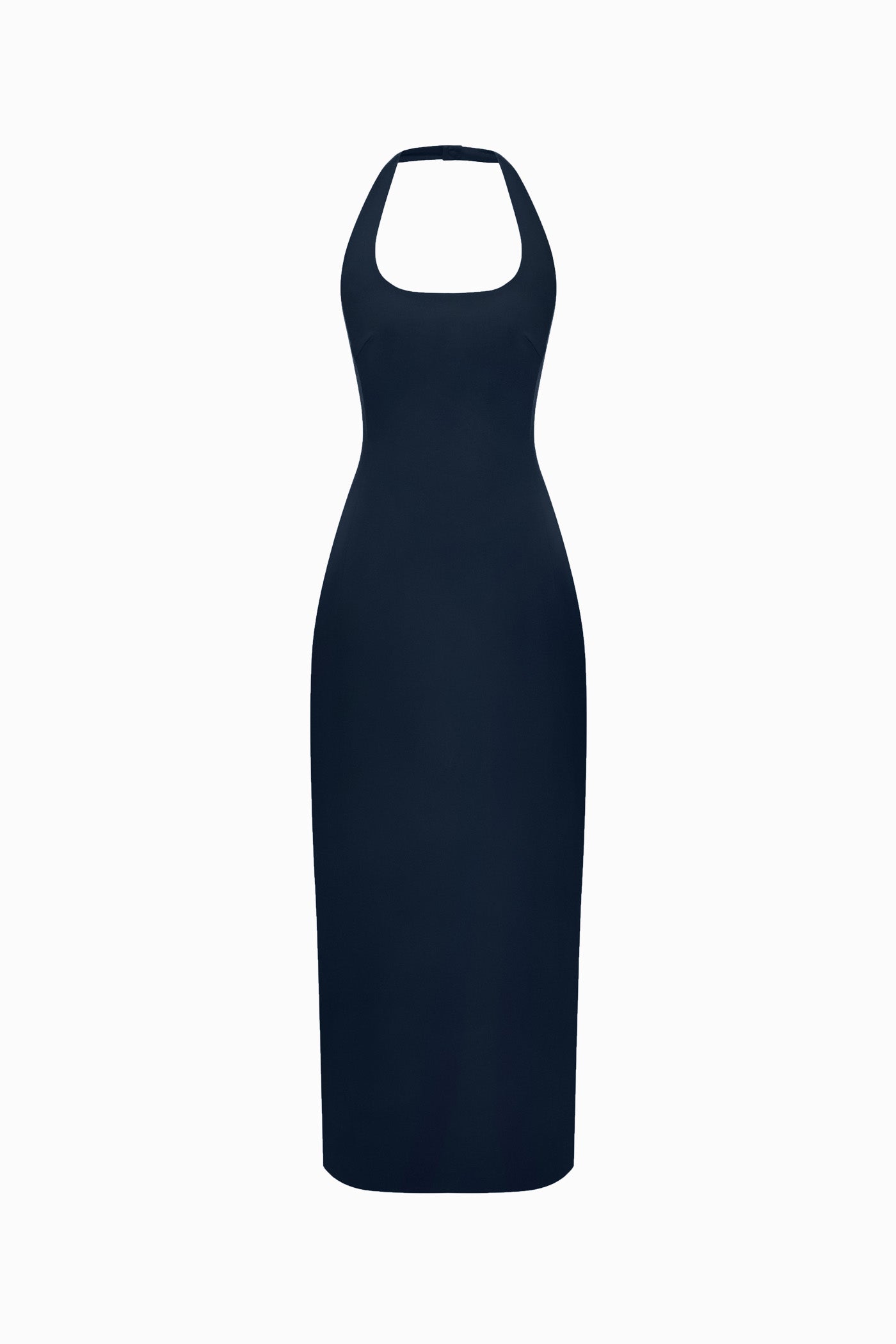 HALTERNECK TWO SIDED LEATHER DRESS NAVY-BLUE