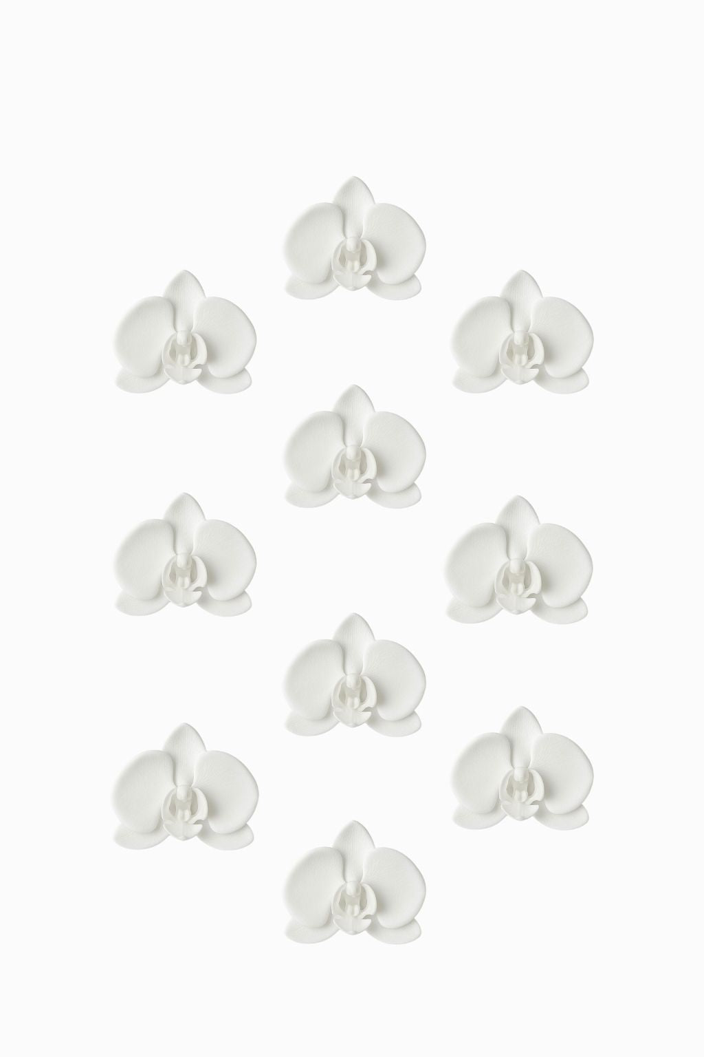 SET OF 10 ORCHID BROOCHES