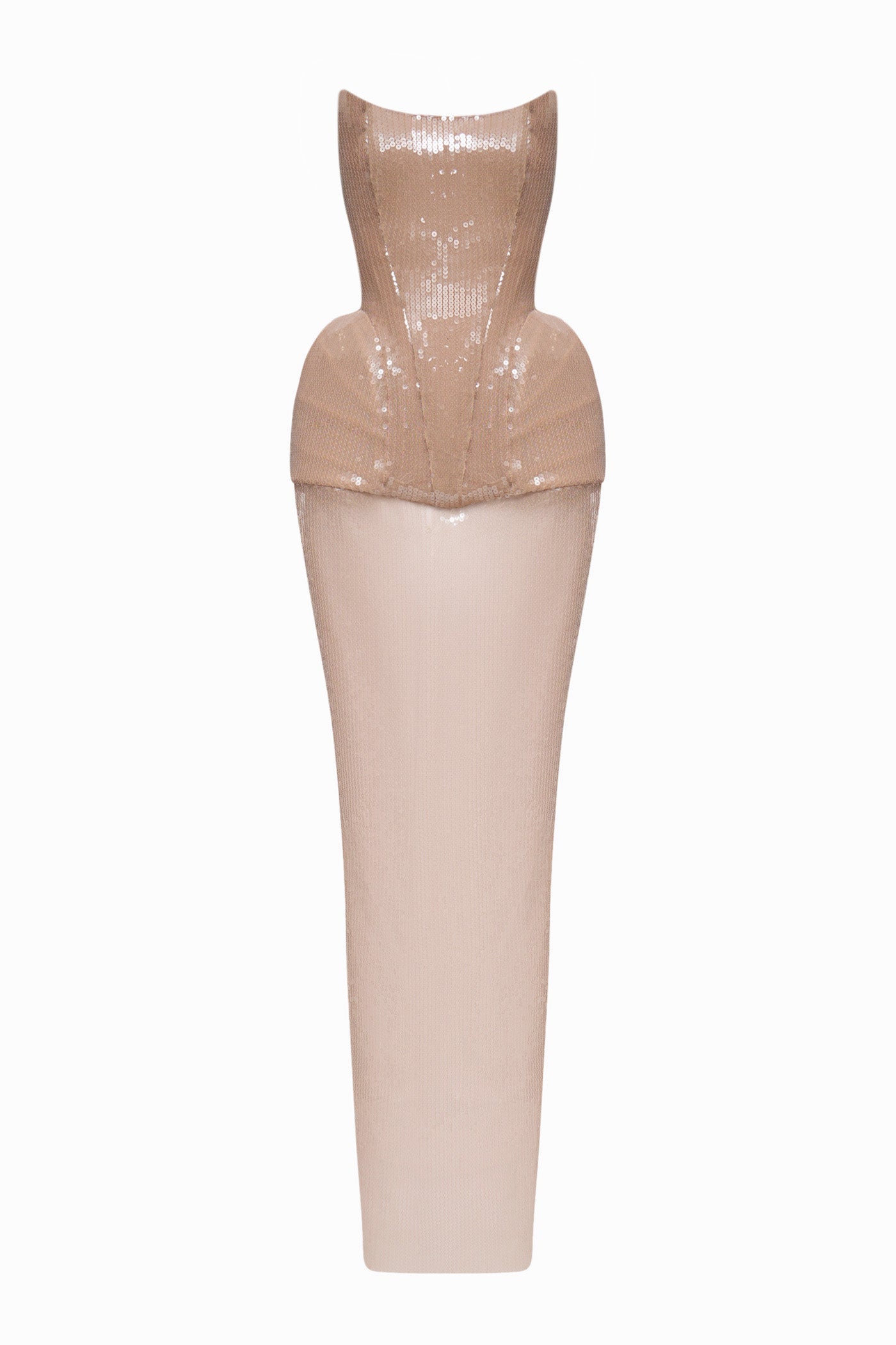 MUNA SHEER DRESS BEIGE