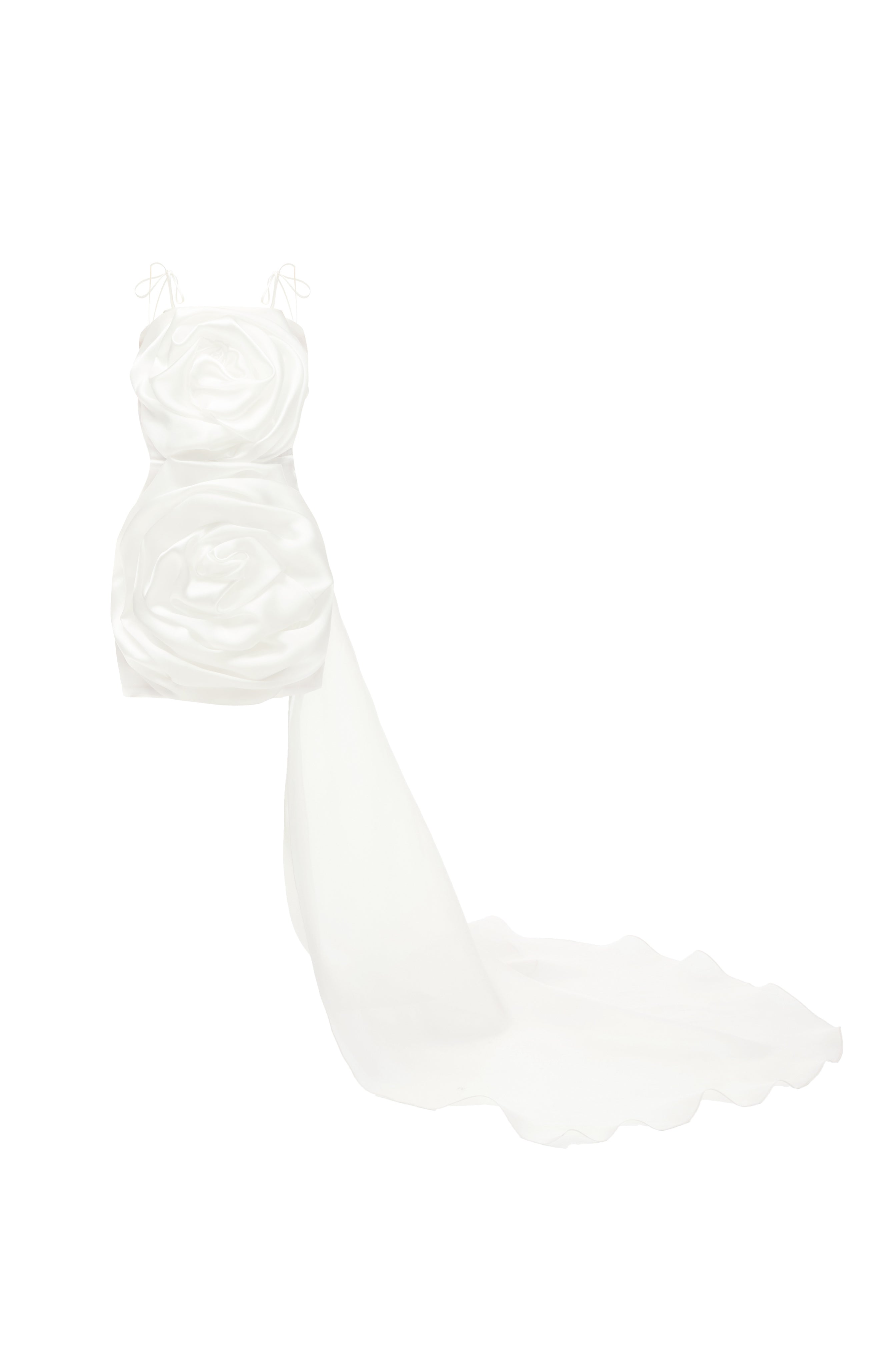 MISS ROSIE DRESS WITH REMOVABLE TRAIL WHITE