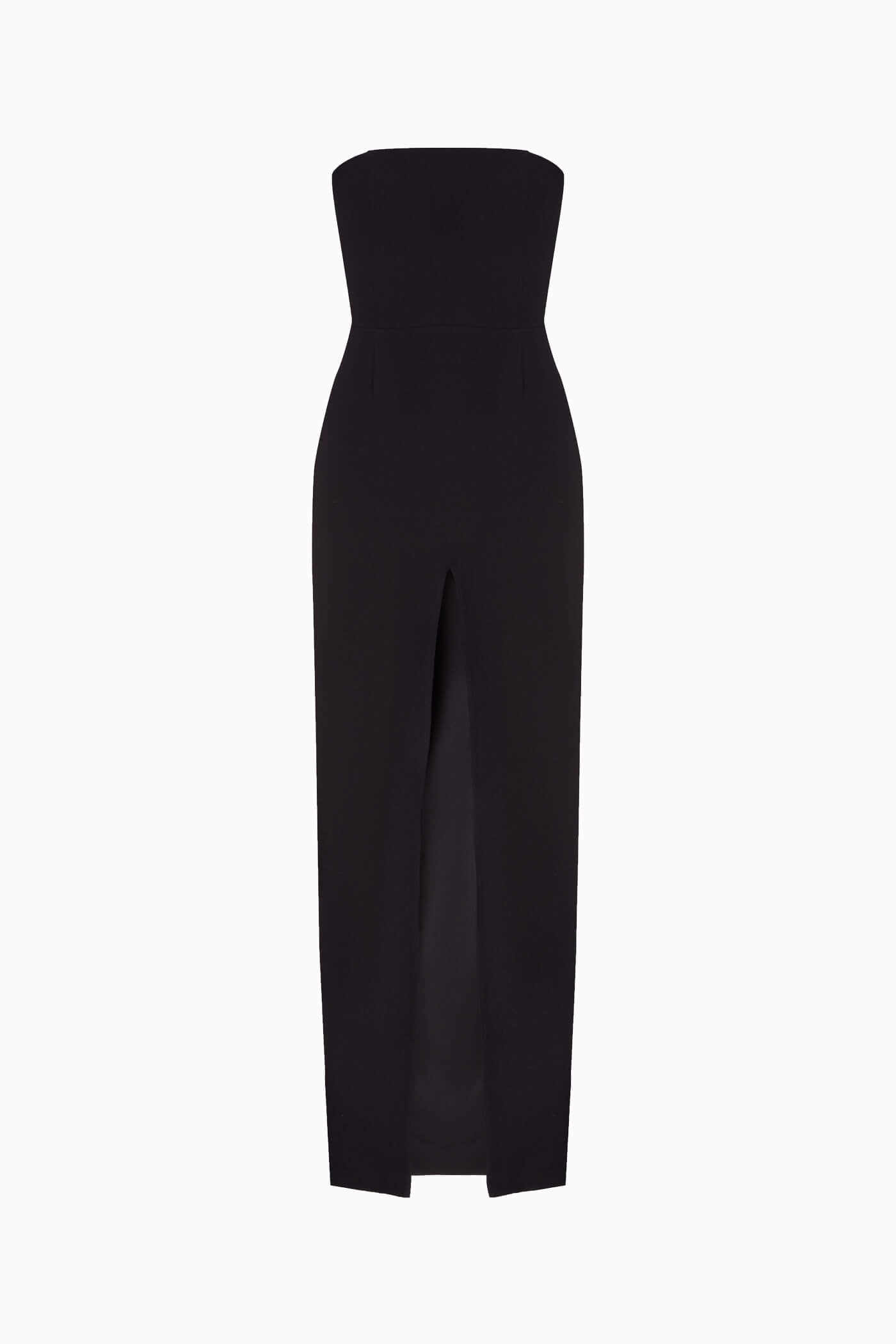 MAXI DRESS WITH A CUT BLACK