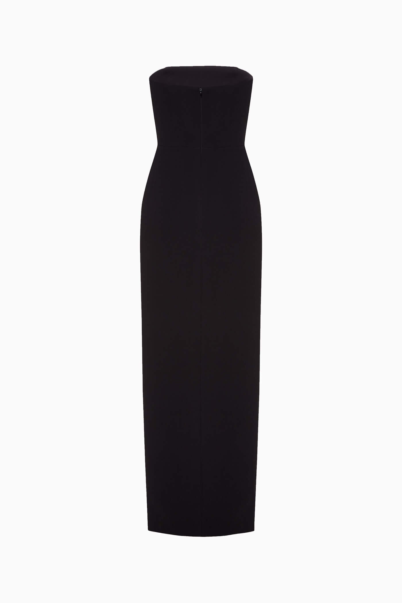 MAXI DRESS WITH A CUT BLACK